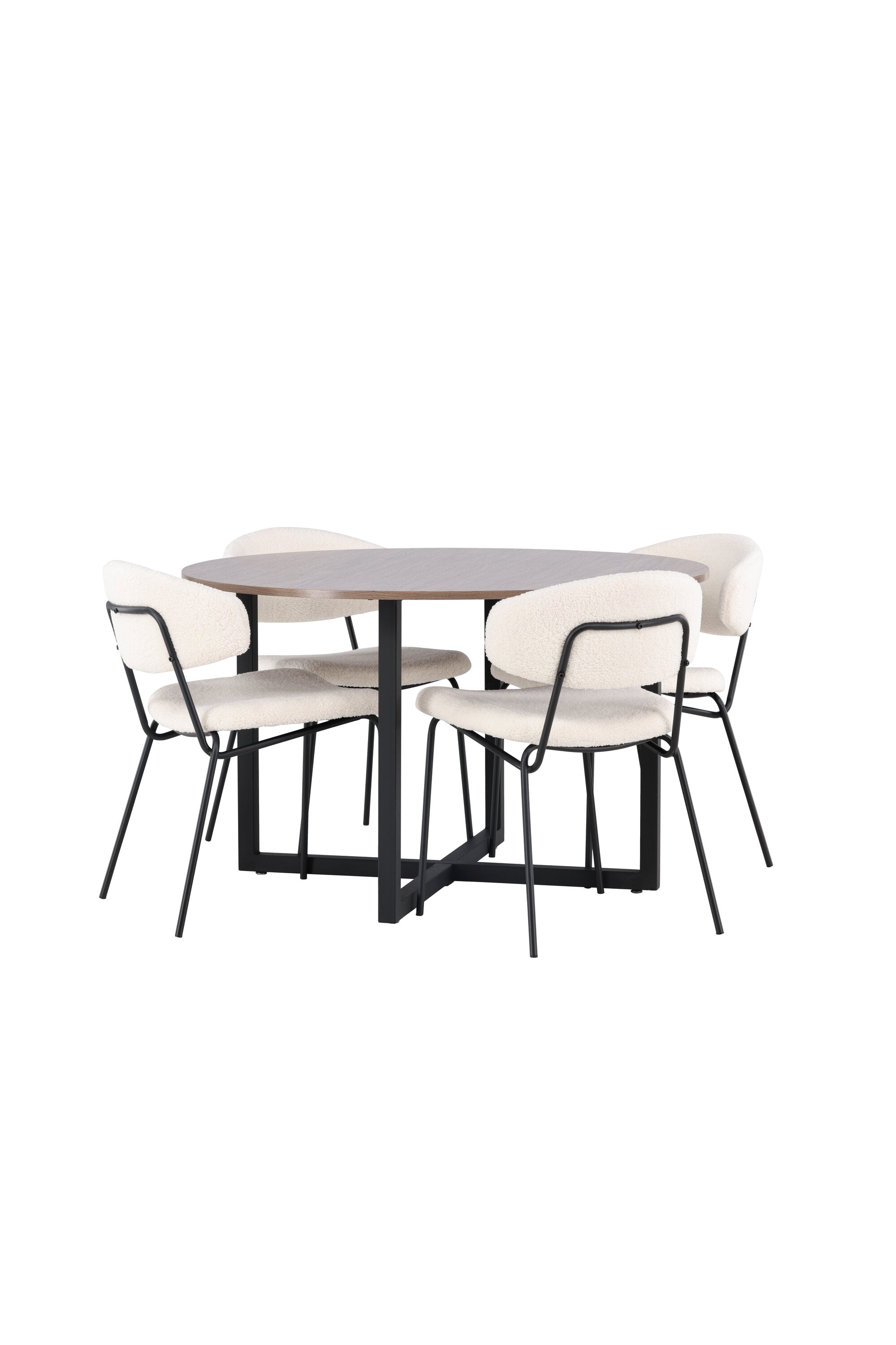 Durango Esszimmerset + Chico ⌀120cm/4St. in Weiss präsentiert im Onlineshop von KAQTU Design AG. Esszimmerset ist von Venture Home