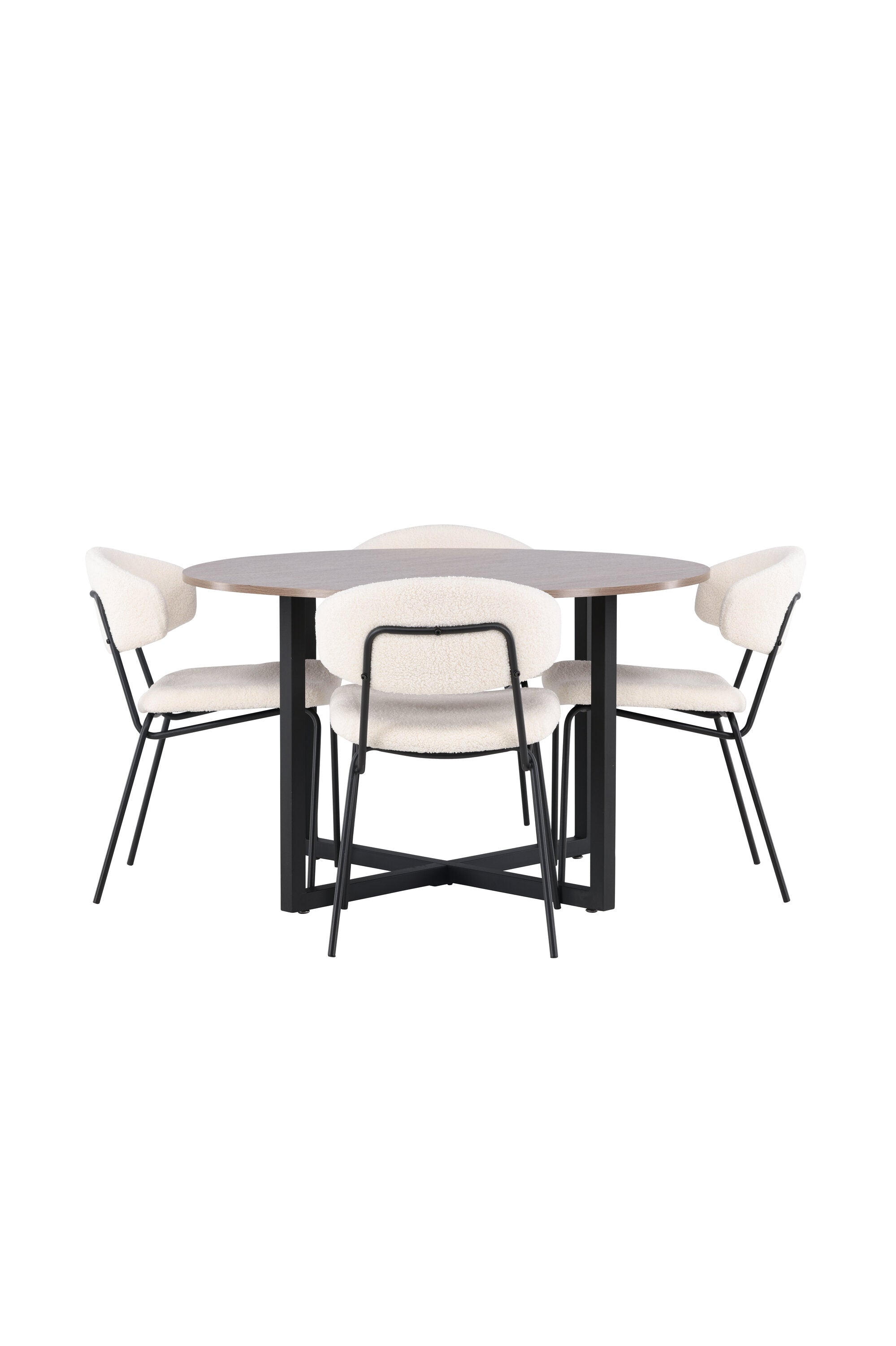 Durango Esszimmerset + Chico ⌀120cm/4St. in Weiss präsentiert im Onlineshop von KAQTU Design AG. Esszimmerset ist von Venture Home