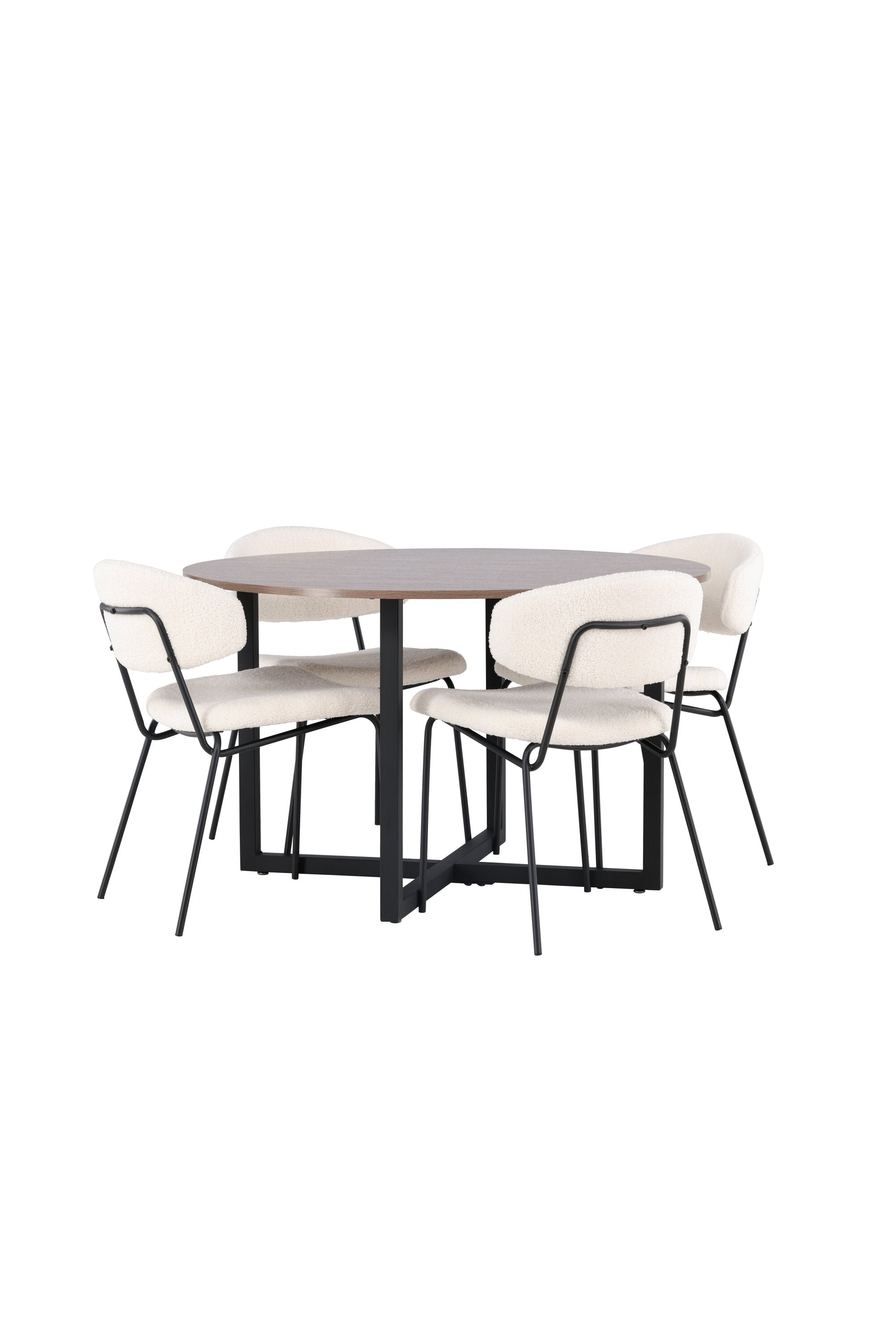 Durango Esszimmerset + Chico ⌀120cm/4St. in Weiss präsentiert im Onlineshop von KAQTU Design AG. Esszimmerset ist von Venture Home