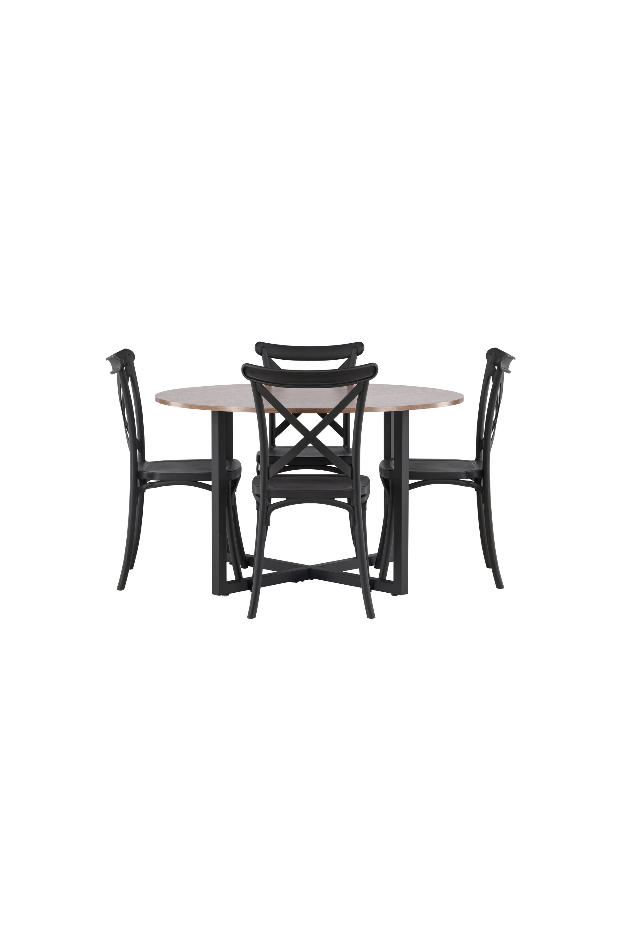 Durango Esszimmerset + Crosett ⌀120cm/4St. in Schwarz präsentiert im Onlineshop von KAQTU Design AG. Esszimmerset ist von Venture Home