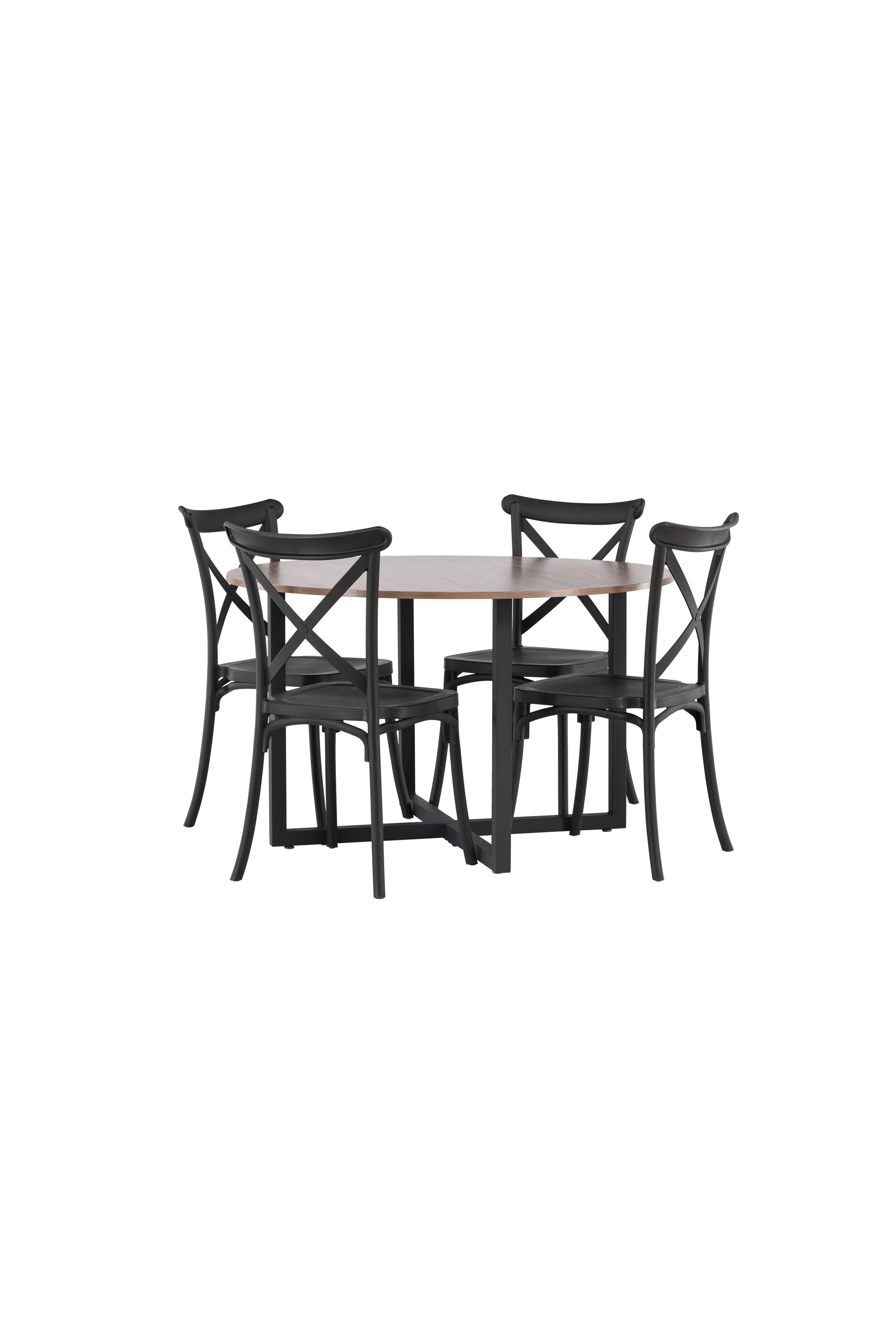 Durango Esszimmerset + Crosett ⌀120cm/4St. in Schwarz präsentiert im Onlineshop von KAQTU Design AG. Esszimmerset ist von Venture Home