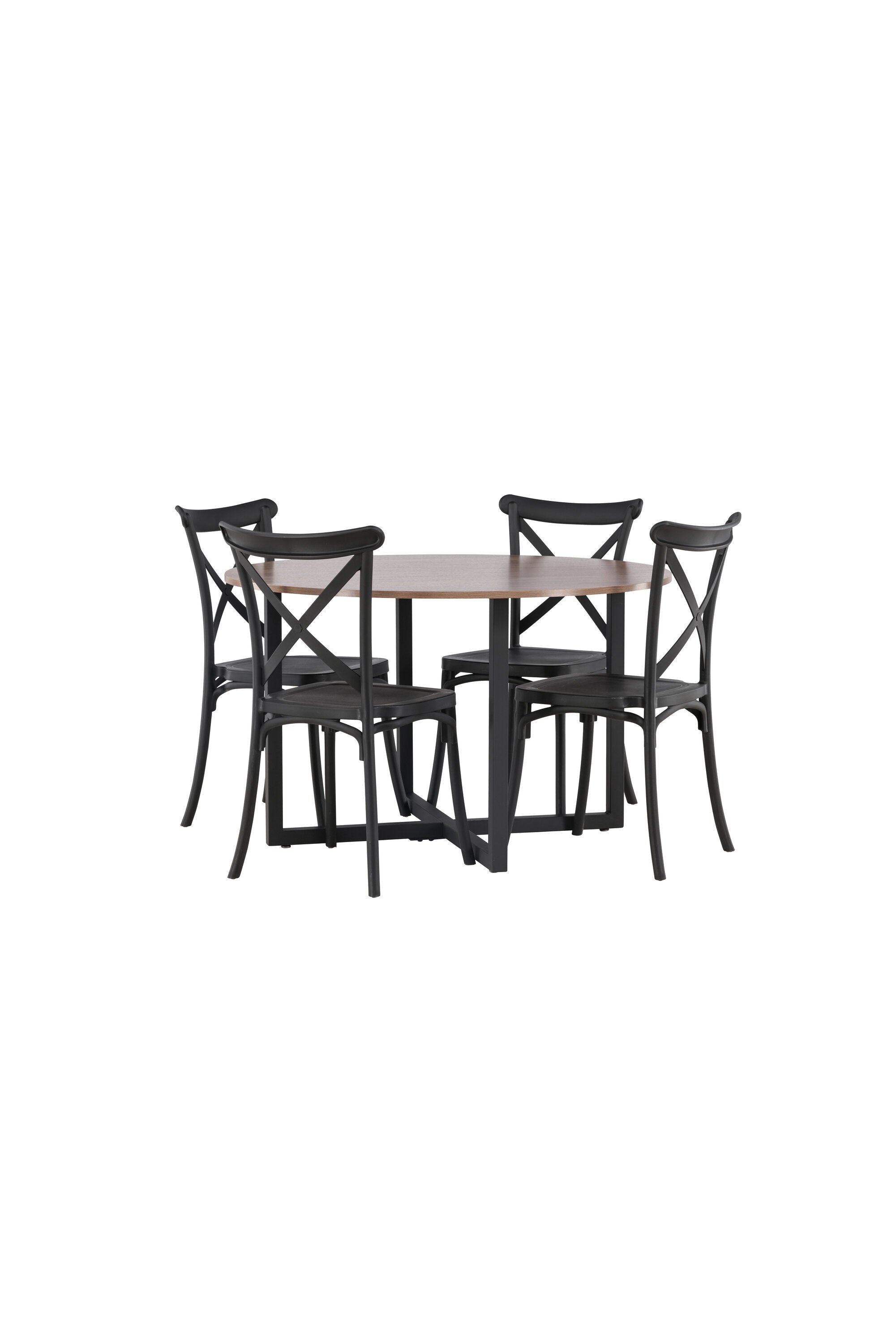 Durango Esszimmerset + Crosett ⌀120cm/4St. in Schwarz präsentiert im Onlineshop von KAQTU Design AG. Esszimmerset ist von Venture Home