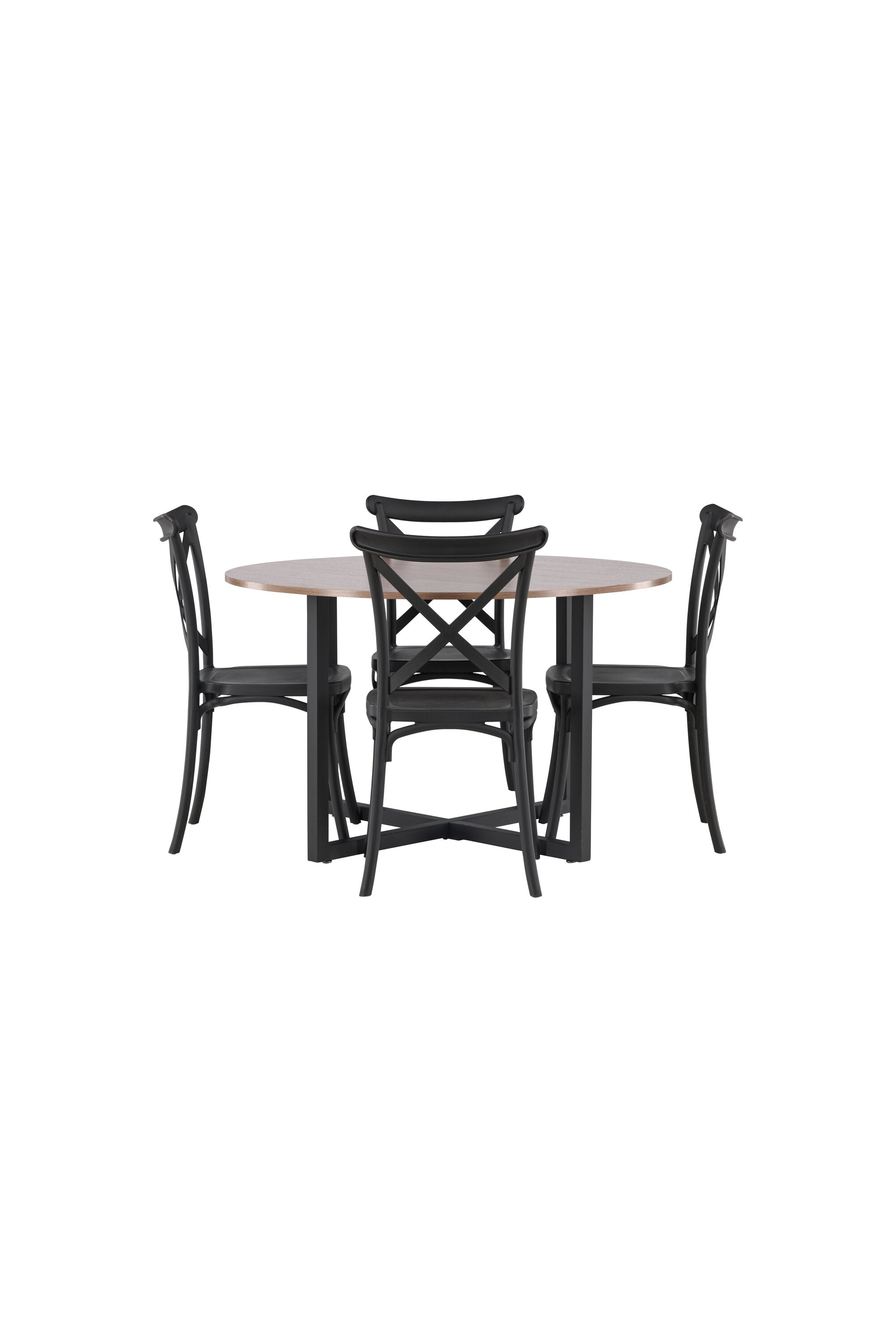 Durango Esszimmerset + Crosett ⌀120cm/4St. in Schwarz präsentiert im Onlineshop von KAQTU Design AG. Esszimmerset ist von Venture Home