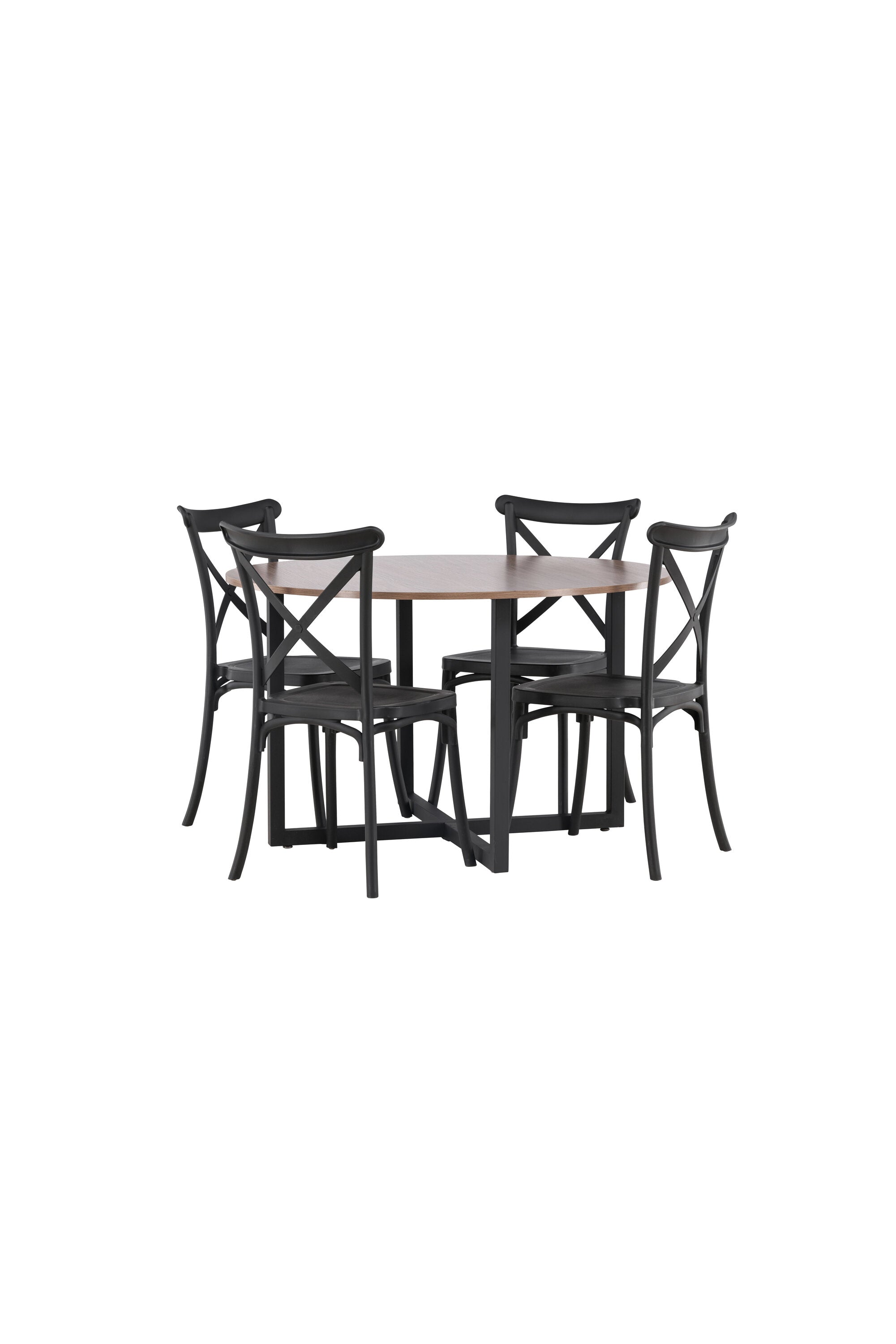 Durango Esszimmerset + Crosett ⌀120cm/4St. in Schwarz präsentiert im Onlineshop von KAQTU Design AG. Esszimmerset ist von Venture Home