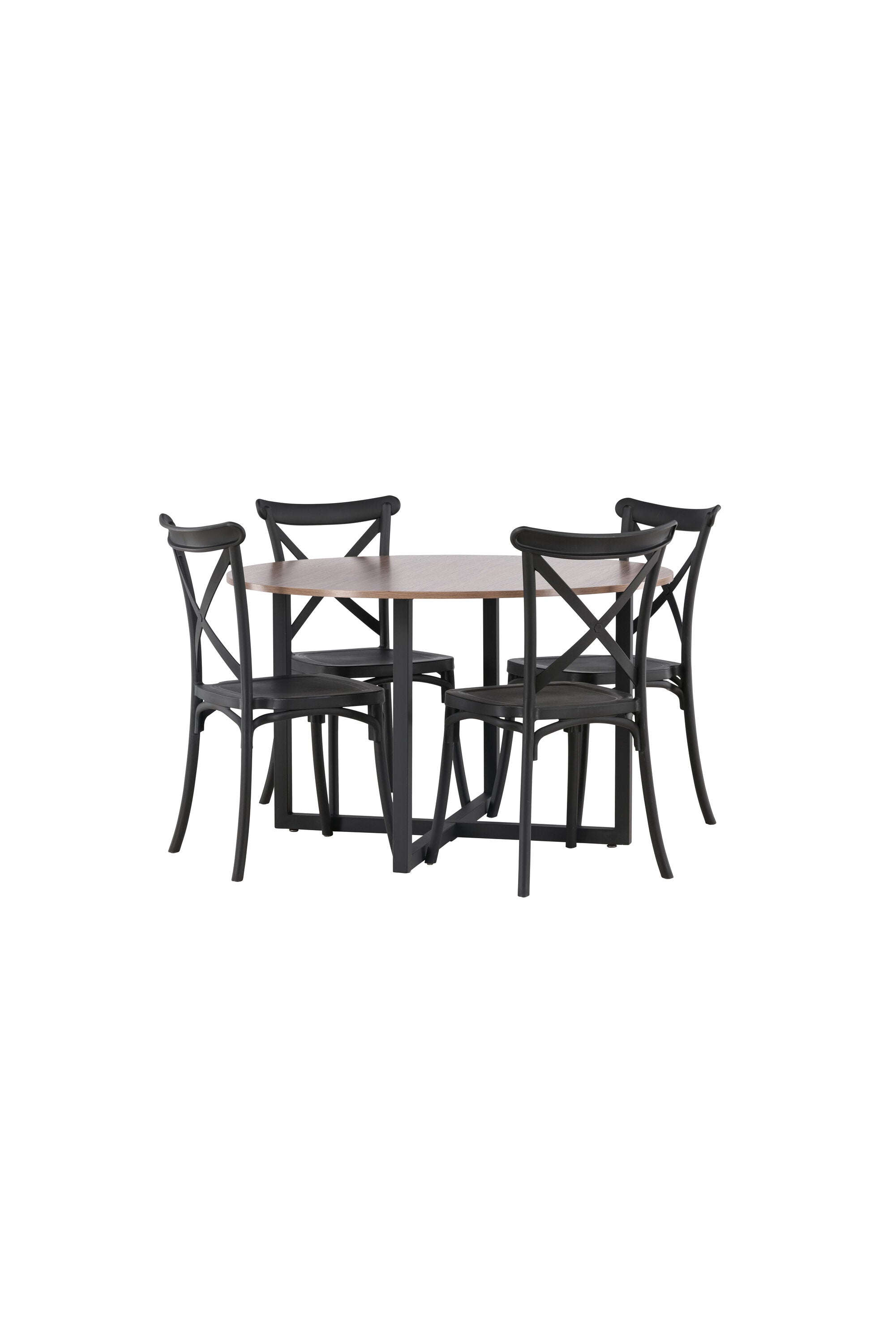 Durango Esszimmerset + Crosett ⌀120cm/4St. in Schwarz präsentiert im Onlineshop von KAQTU Design AG. Esszimmerset ist von Venture Home