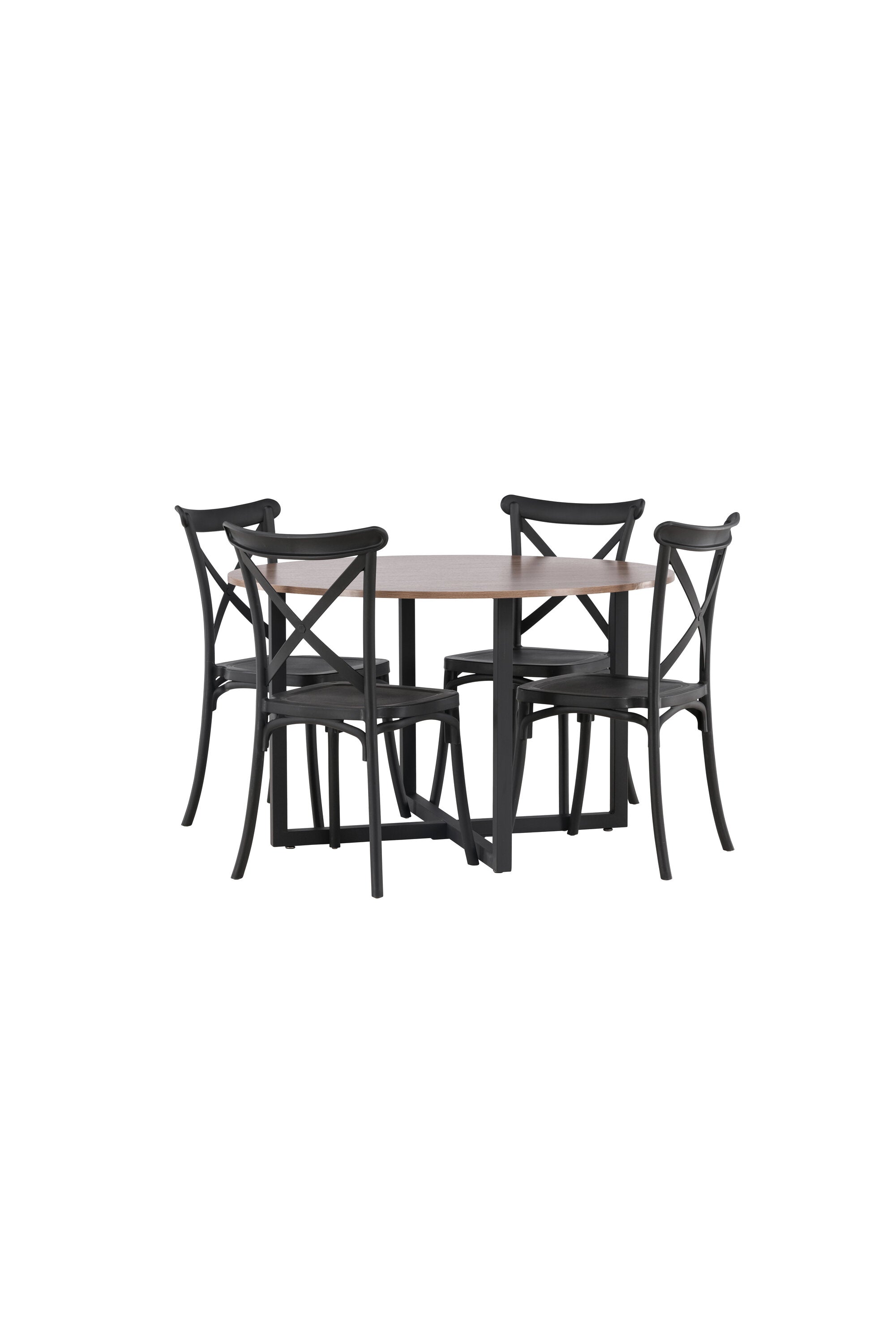 Durango Esszimmerset + Crosett ⌀120cm/4St. in Schwarz präsentiert im Onlineshop von KAQTU Design AG. Esszimmerset ist von Venture Home