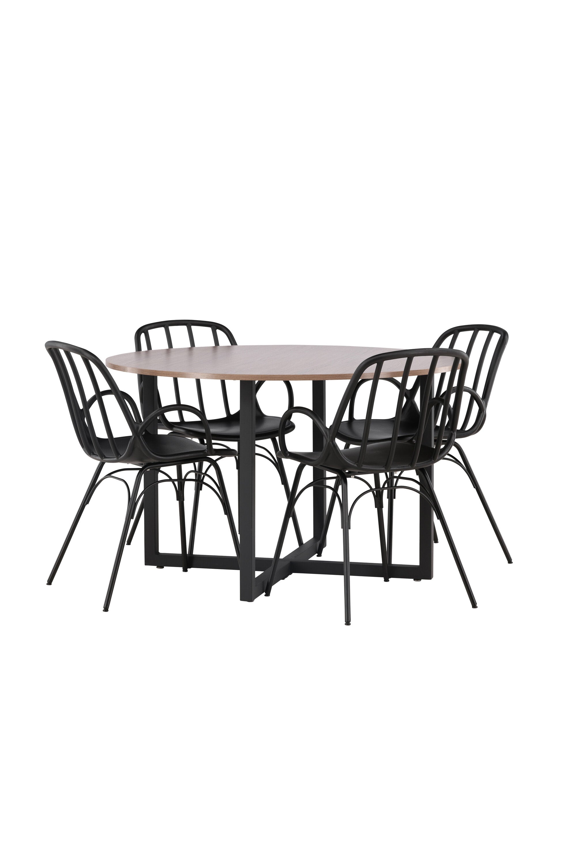 Durango Esszimmerset + Dyrön ⌀120cm/4St. in Schwarz präsentiert im Onlineshop von KAQTU Design AG. Esszimmerset ist von Venture Home