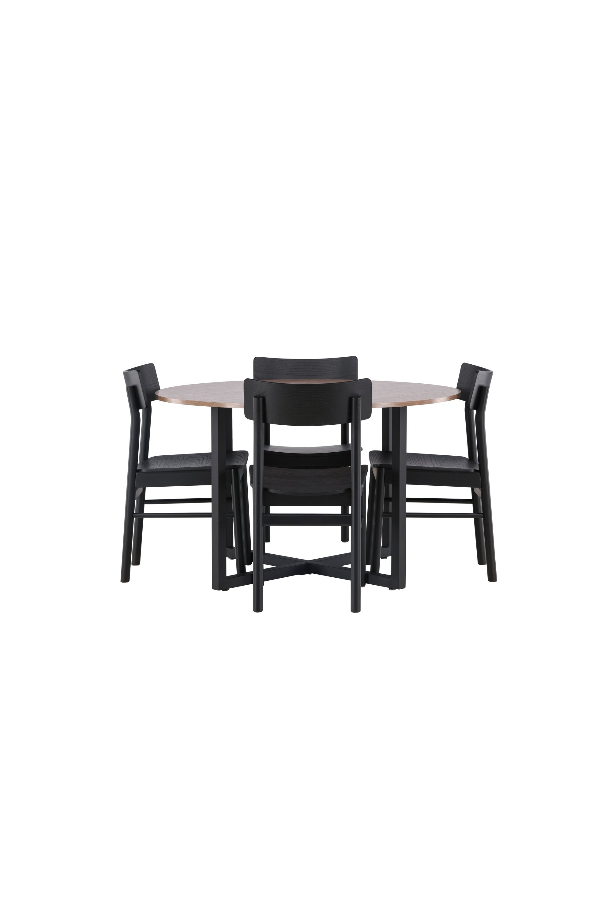 Durango Esstisch + 4 x Montros Esszimmerstuhl in Schwarz präsentiert im Onlineshop von KAQTU Design AG. Esszimmerset ist von Venture Home