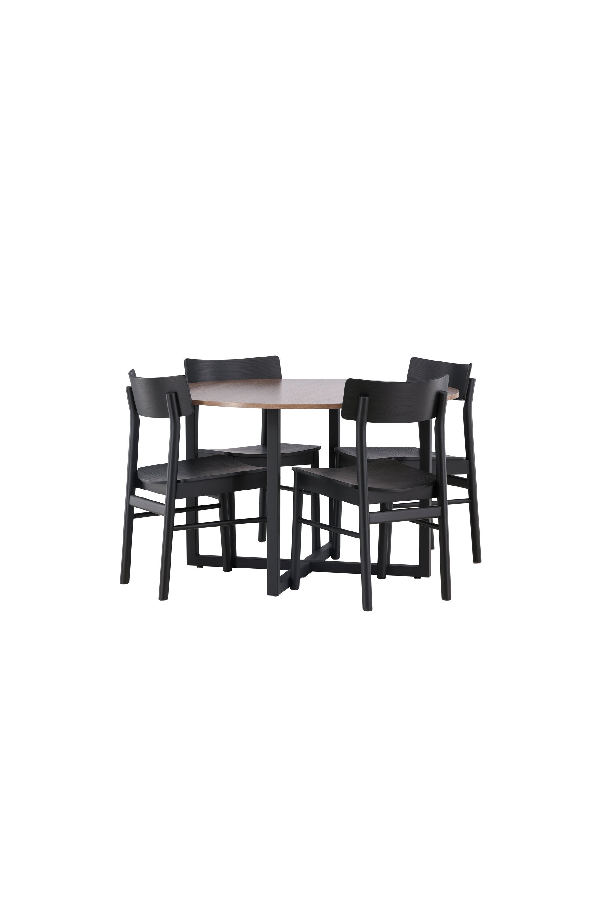 Durango Esstisch + 4 x Montros Esszimmerstuhl in Schwarz präsentiert im Onlineshop von KAQTU Design AG. Esszimmerset ist von Venture Home