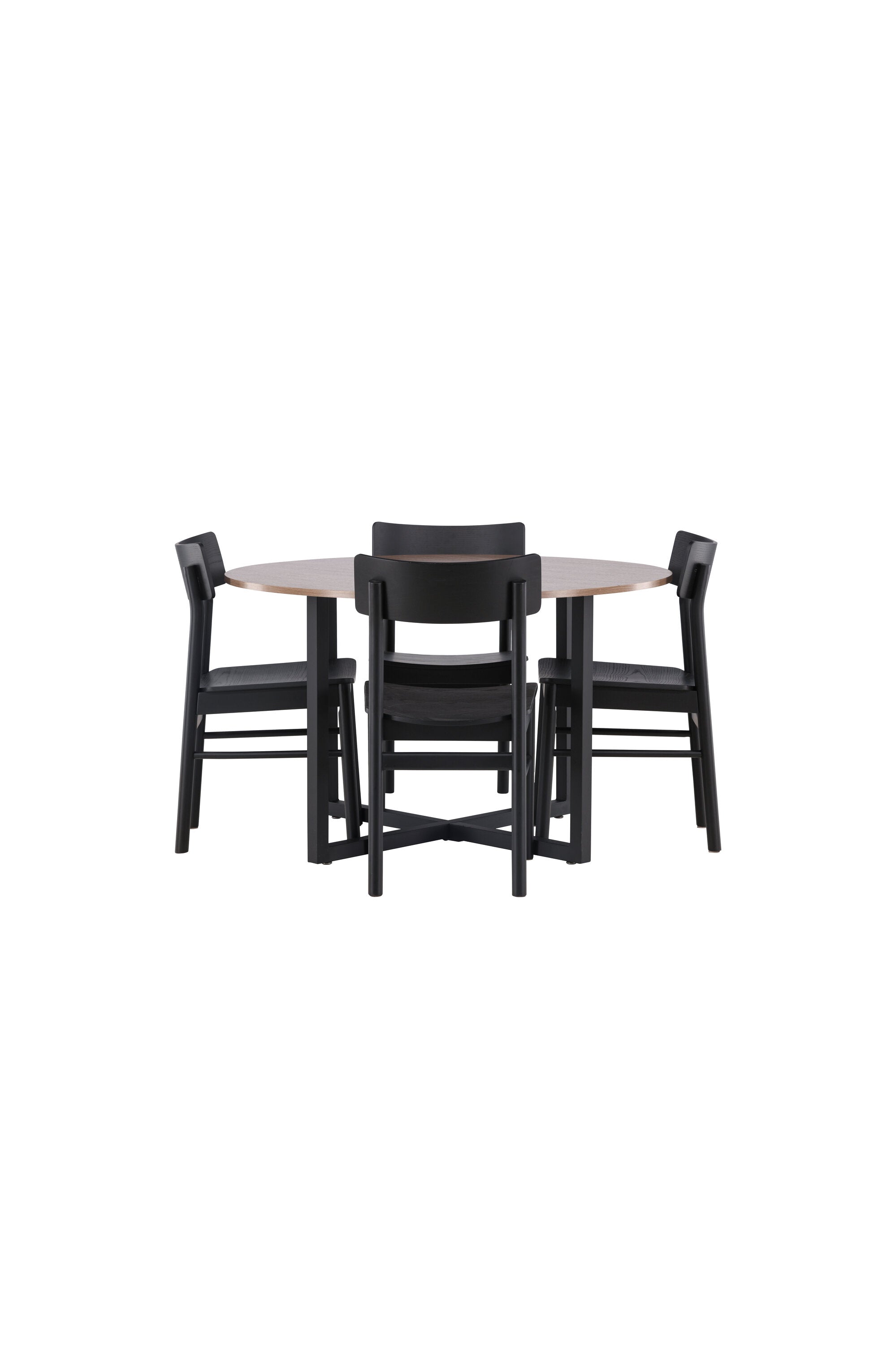 Durango Esstisch + 4 x Montros Esszimmerstuhl in Schwarz präsentiert im Onlineshop von KAQTU Design AG. Esszimmerset ist von Venture Home
