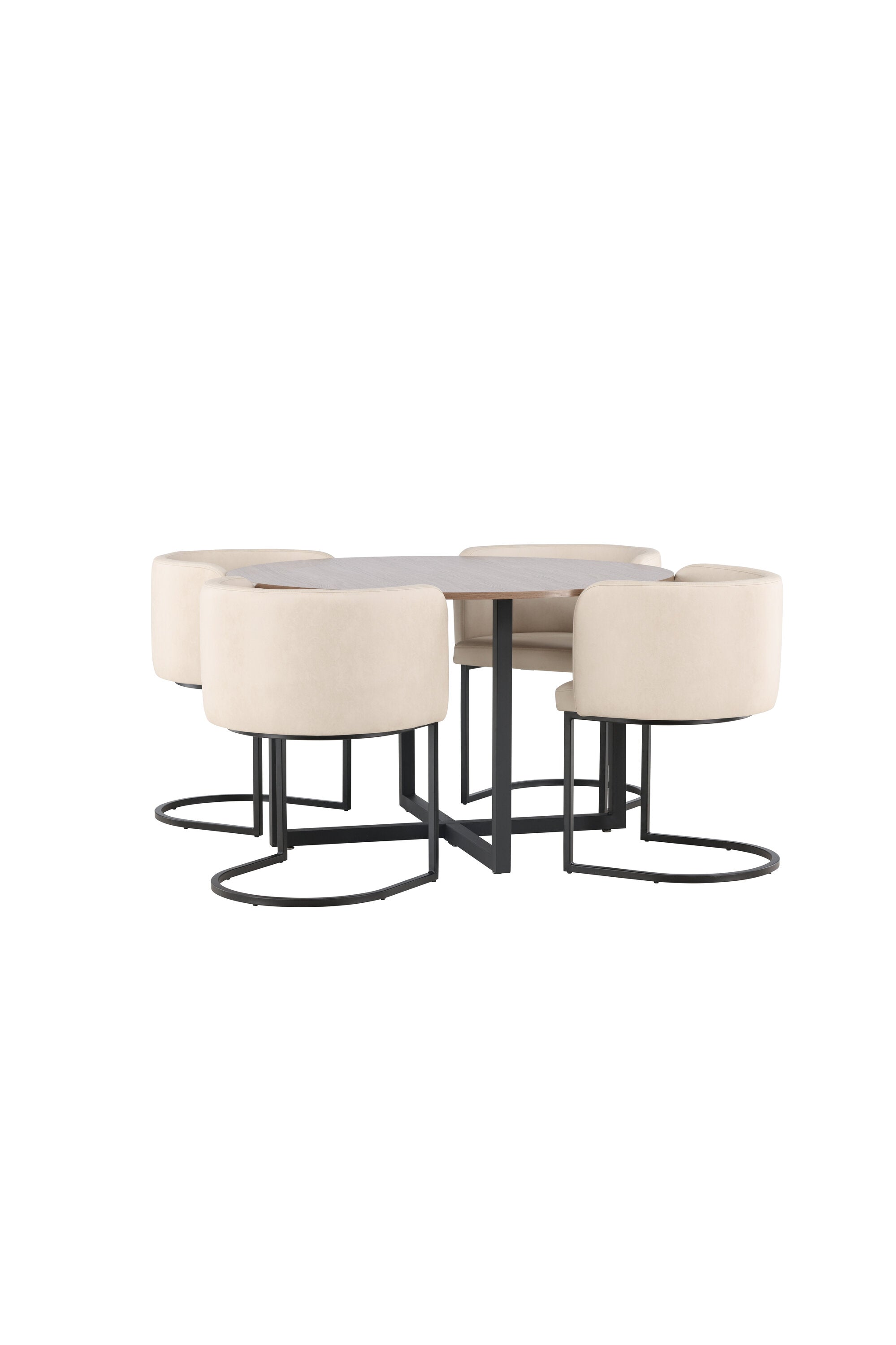 Durango Esszimmerset + Simrishman ⌀120cm/4St. in Beige, Schwarz präsentiert im Onlineshop von KAQTU Design AG. Esszimmerset ist von Venture Home