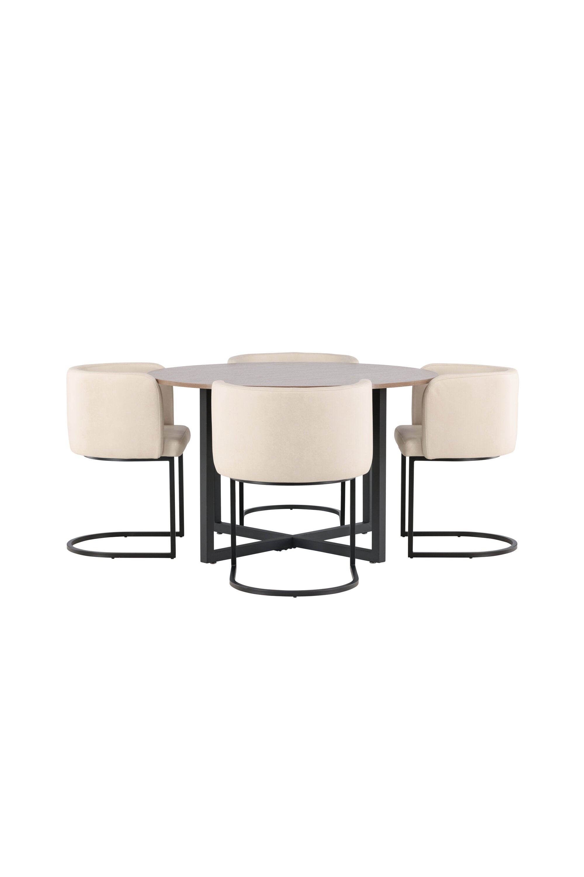 Durango Esszimmerset + Simrishman ⌀120cm/4St. in Beige, Schwarz präsentiert im Onlineshop von KAQTU Design AG. Esszimmerset ist von Venture Home