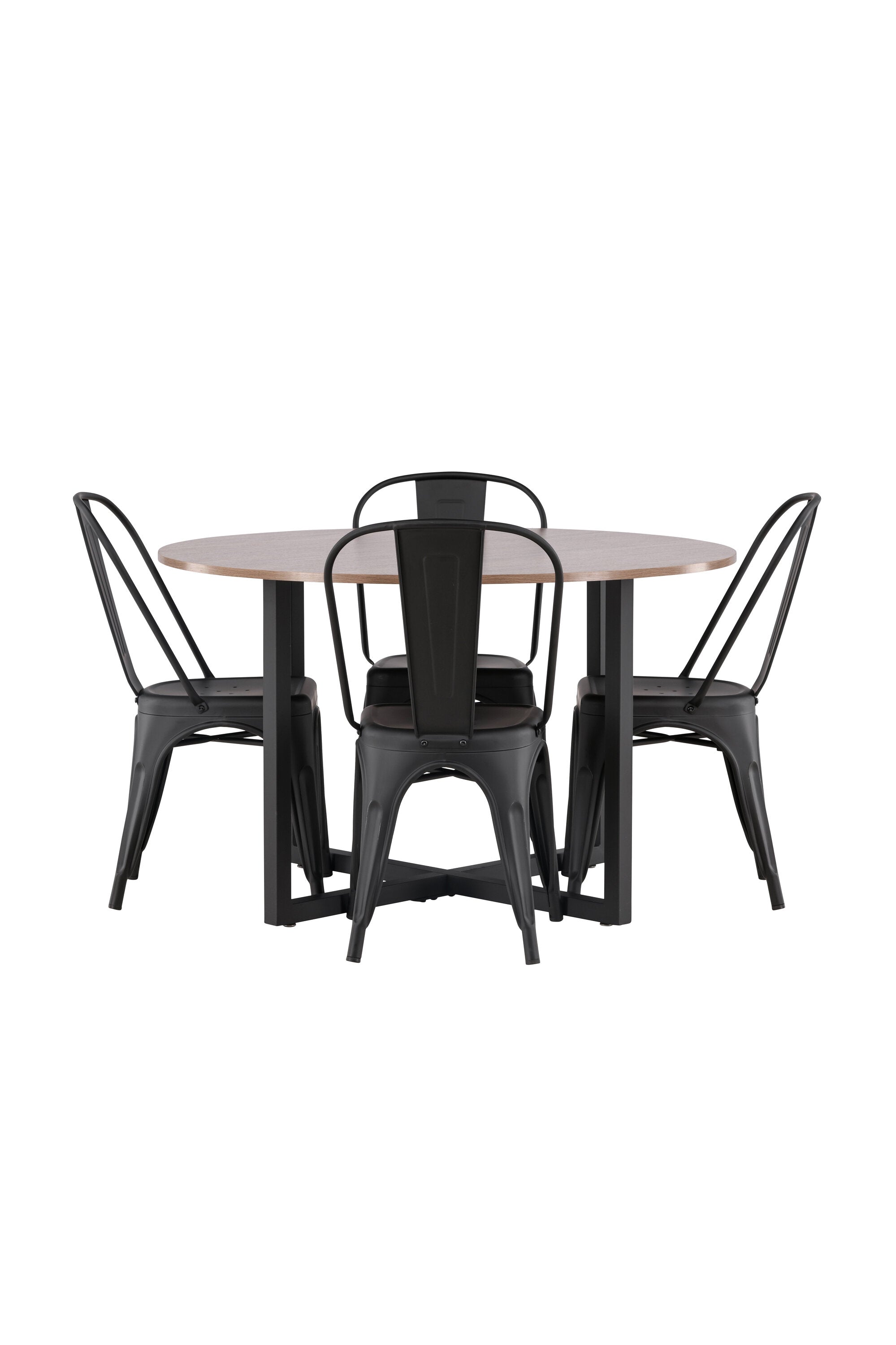 Durango Esszimmerset + Tempe ⌀120cm/4St. in Schwarz präsentiert im Onlineshop von KAQTU Design AG. Esszimmerset ist von Venture Home