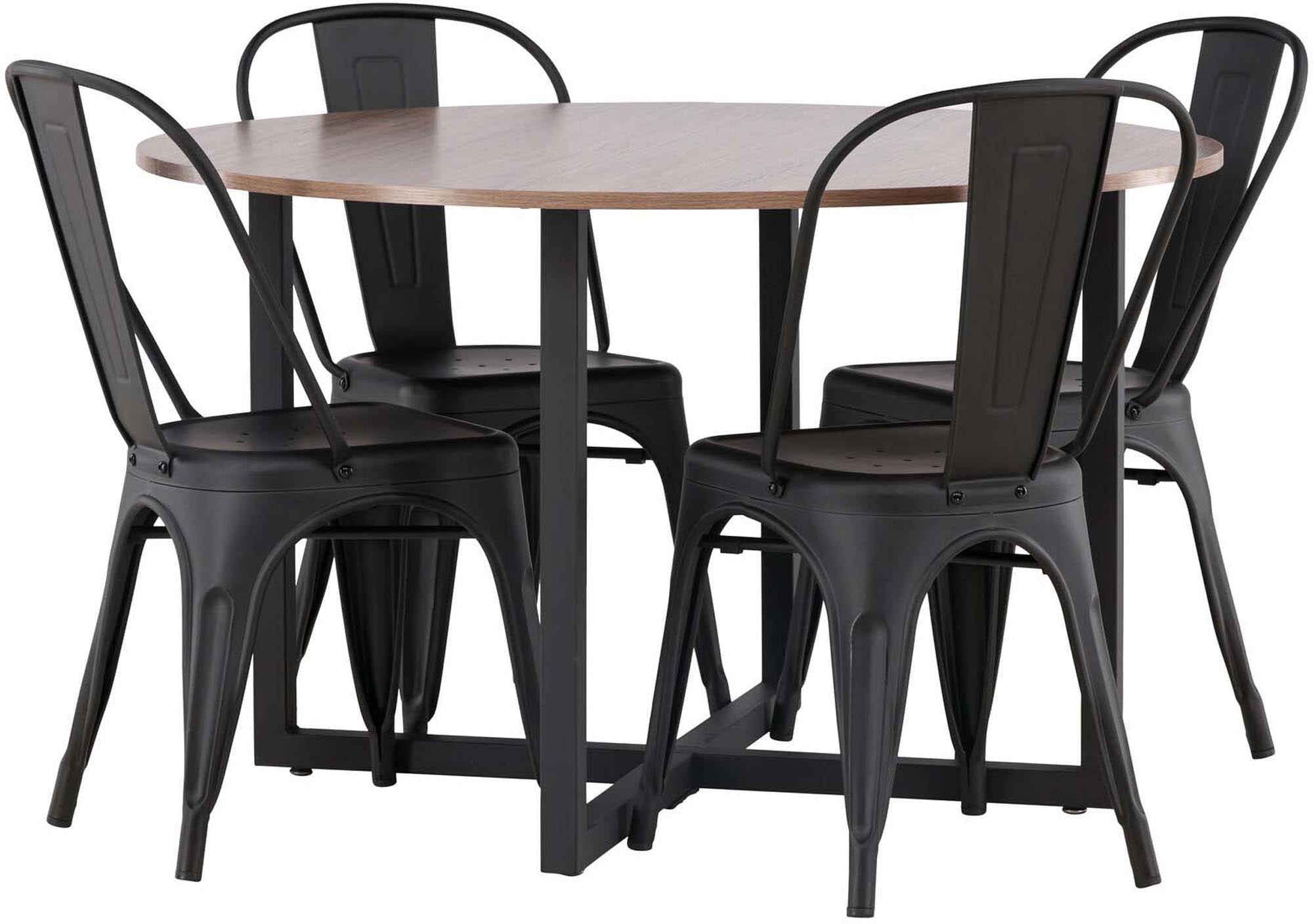 Erleben Sie das stilvolle Durango Esszimmerset + Tempe von Venture Home – modernes Design mit einer warmen Walnusstischplatte und eleganten Stühlen für Ihr Zuhause.