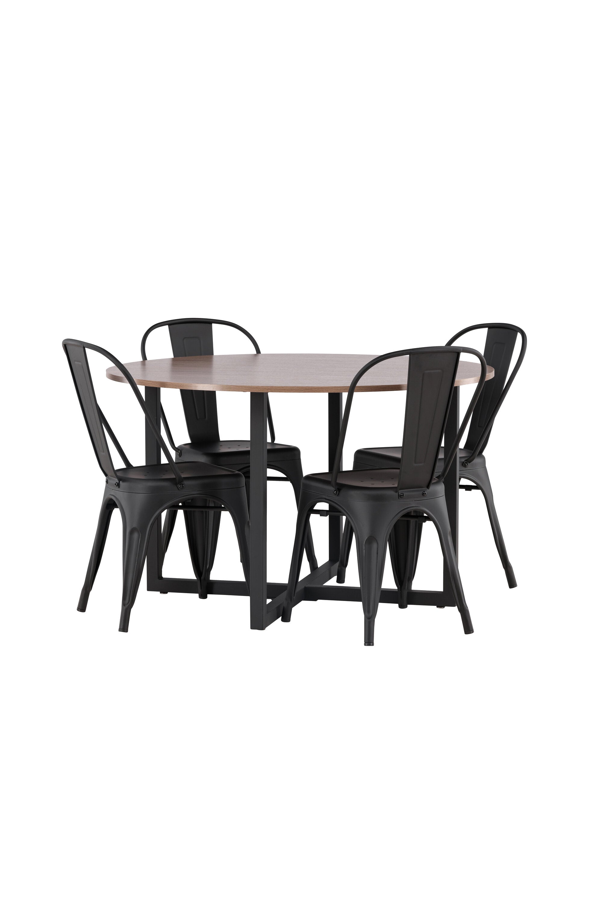 Durango Esszimmerset + Tempe ⌀120cm/4St. in Schwarz präsentiert im Onlineshop von KAQTU Design AG. Esszimmerset ist von Venture Home