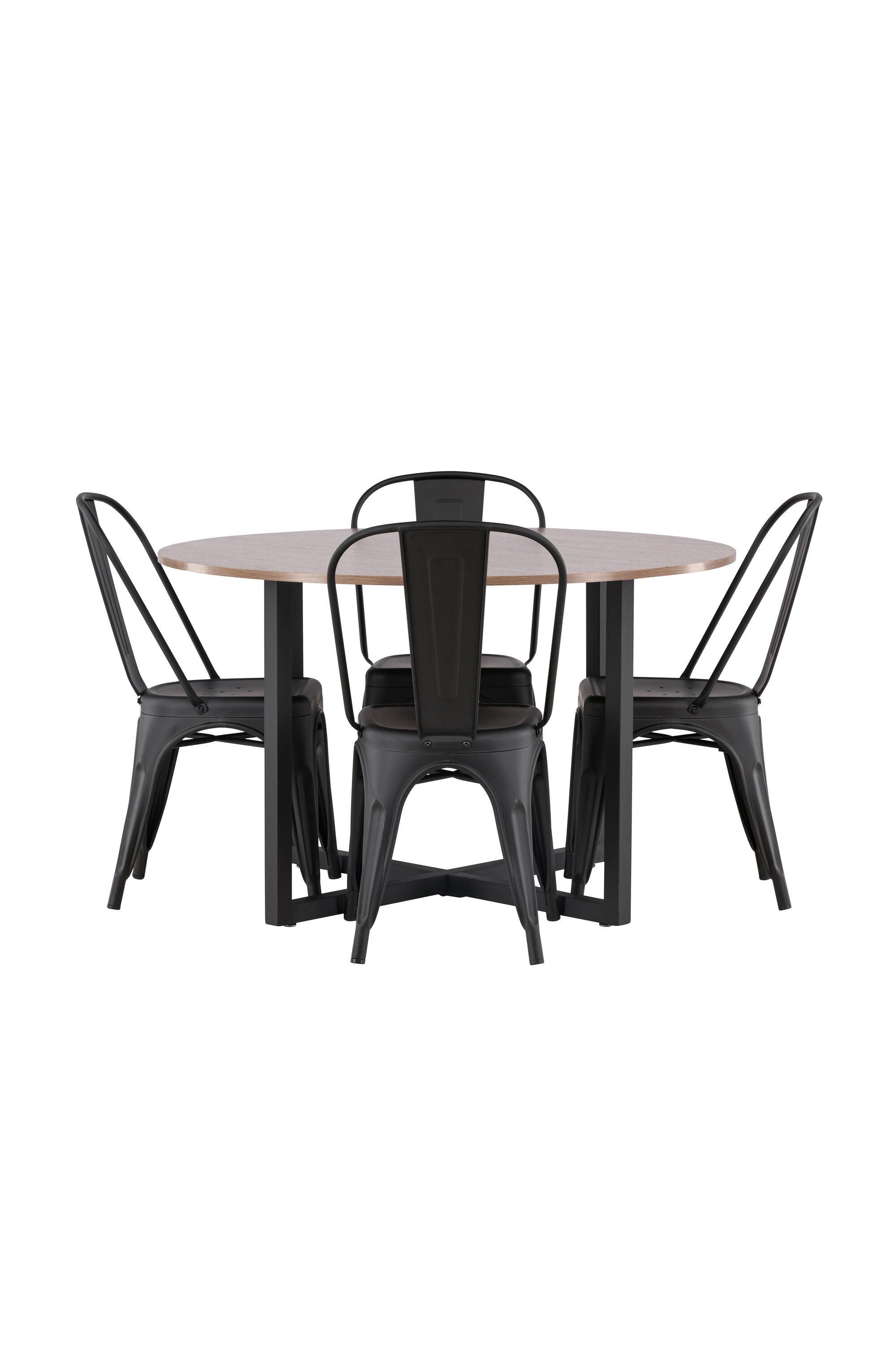 Durango Esszimmerset + Tempe ⌀120cm/4St. in Schwarz präsentiert im Onlineshop von KAQTU Design AG. Esszimmerset ist von Venture Home