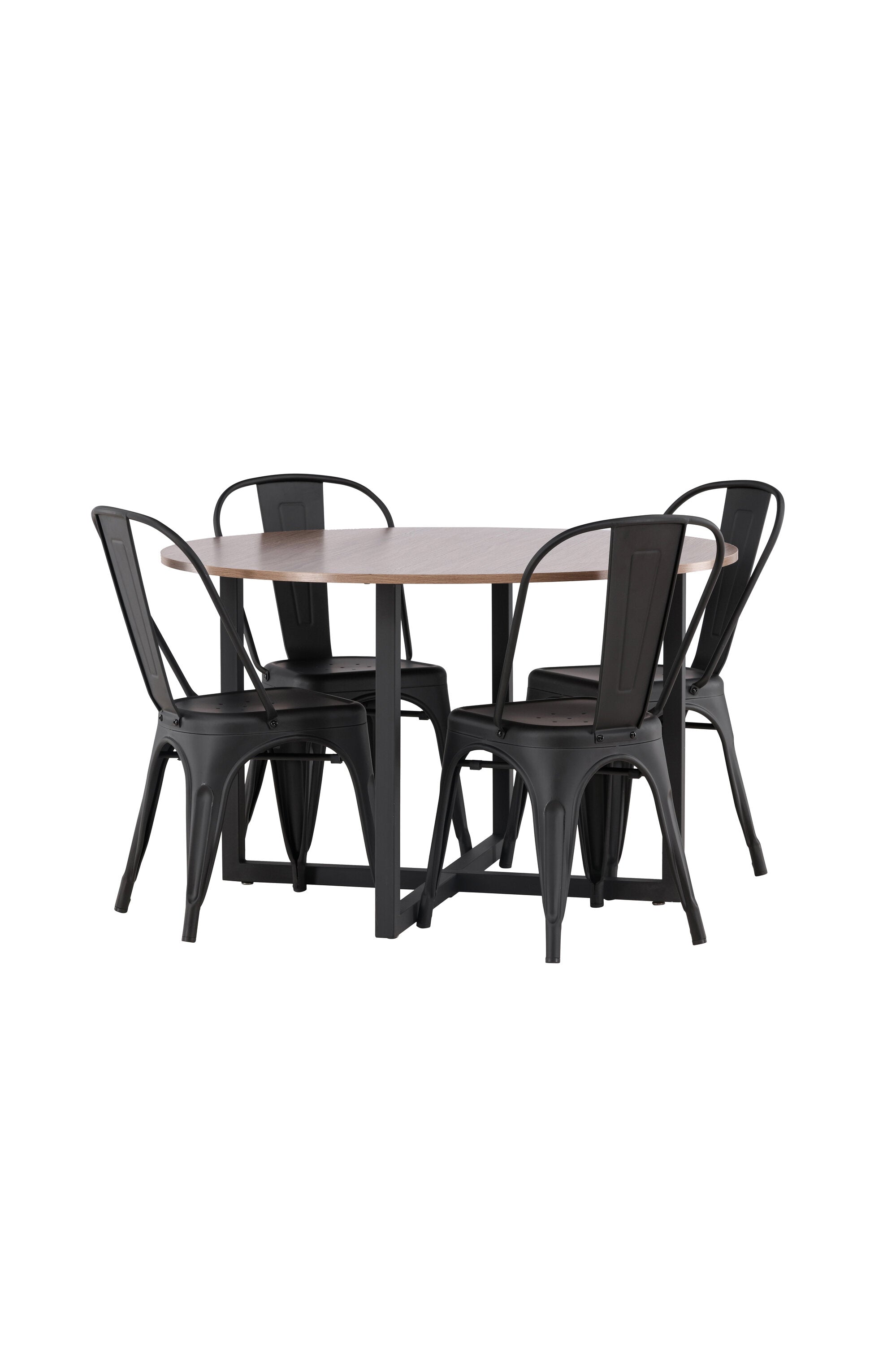 Durango Esszimmerset + Tempe ⌀120cm/4St. in Schwarz präsentiert im Onlineshop von KAQTU Design AG. Esszimmerset ist von Venture Home