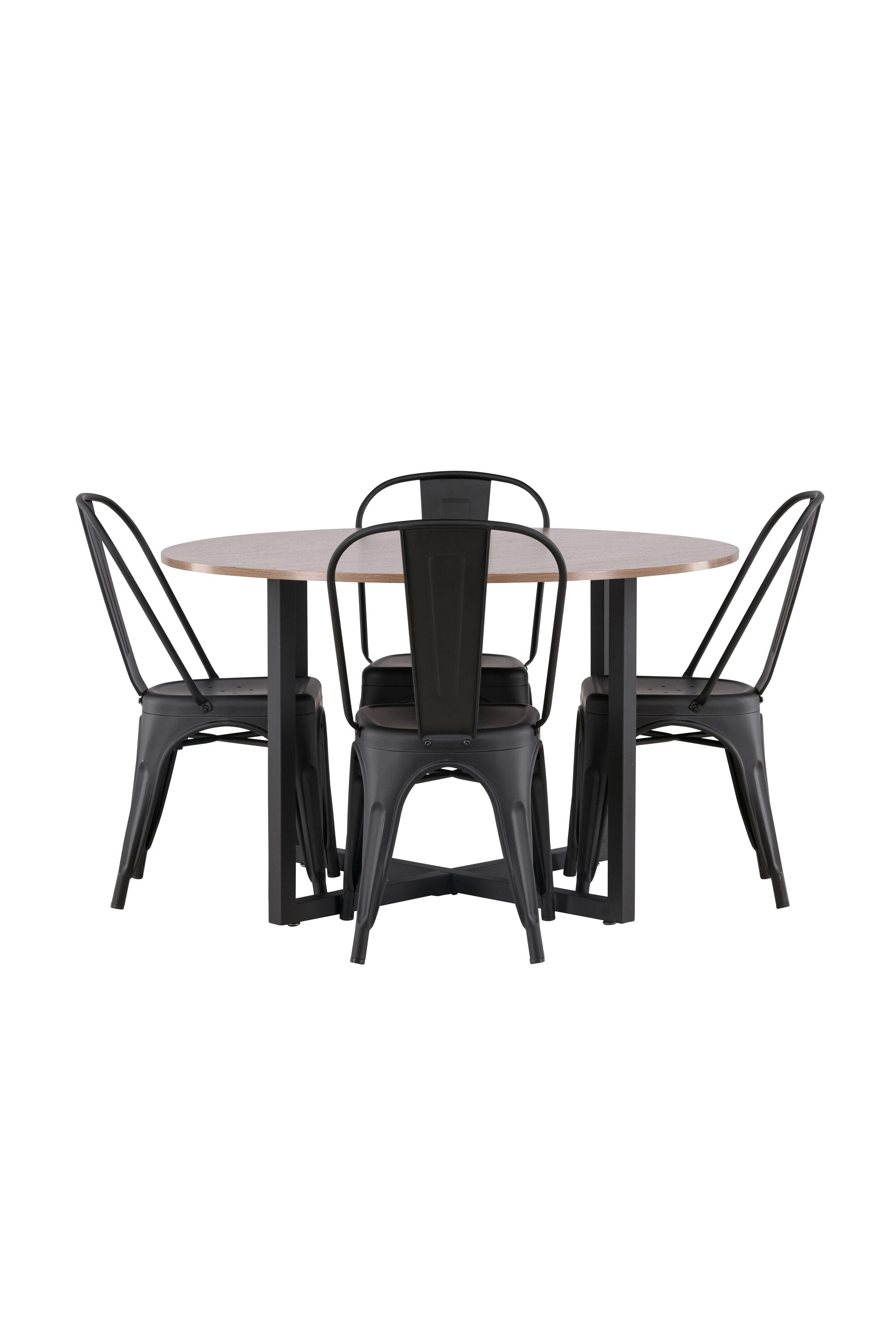 Durango Esszimmerset + Tempe ⌀120cm/4St. in Schwarz präsentiert im Onlineshop von KAQTU Design AG. Esszimmerset ist von Venture Home