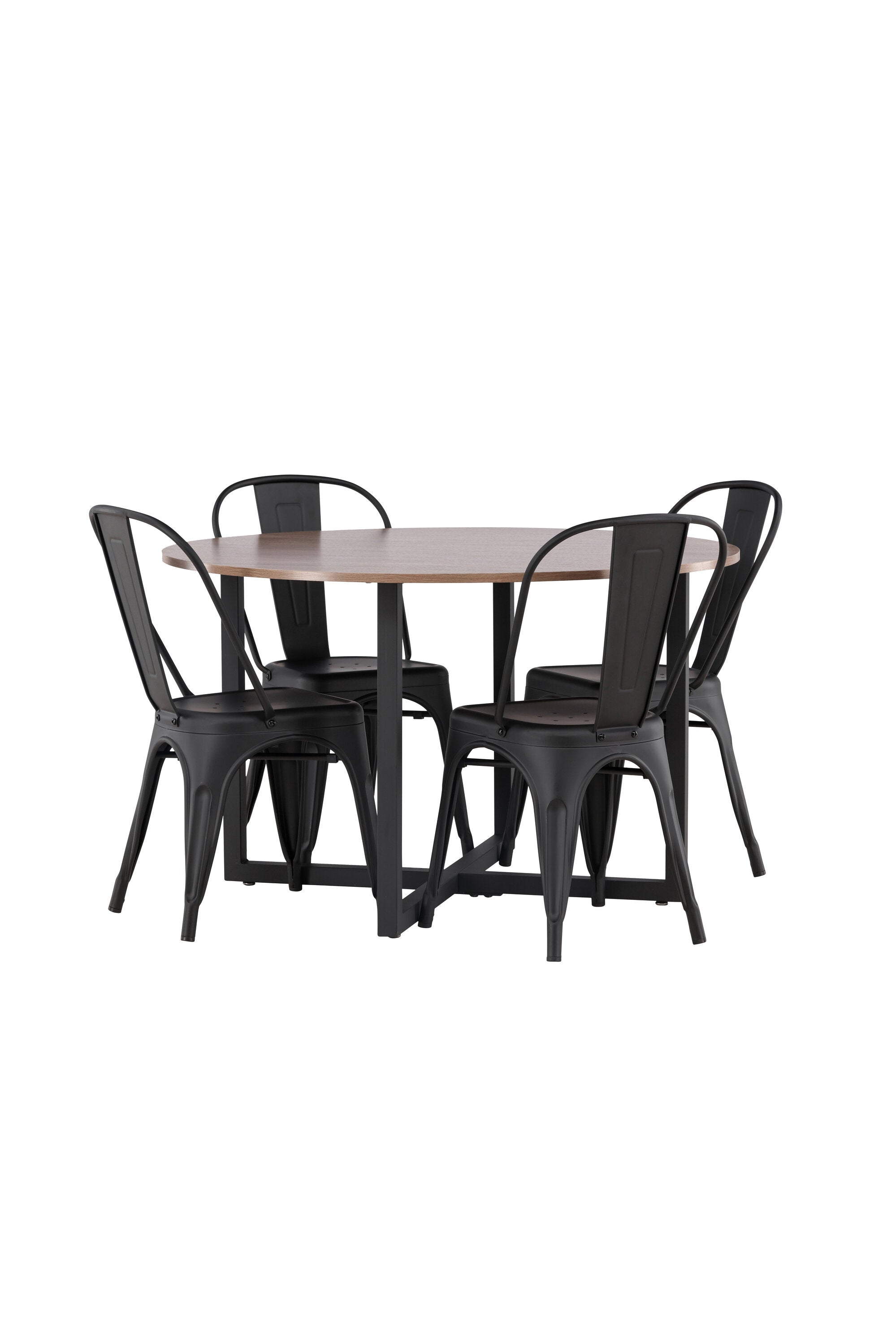 Durango Esszimmerset + Tempe ⌀120cm/4St. in Schwarz präsentiert im Onlineshop von KAQTU Design AG. Esszimmerset ist von Venture Home