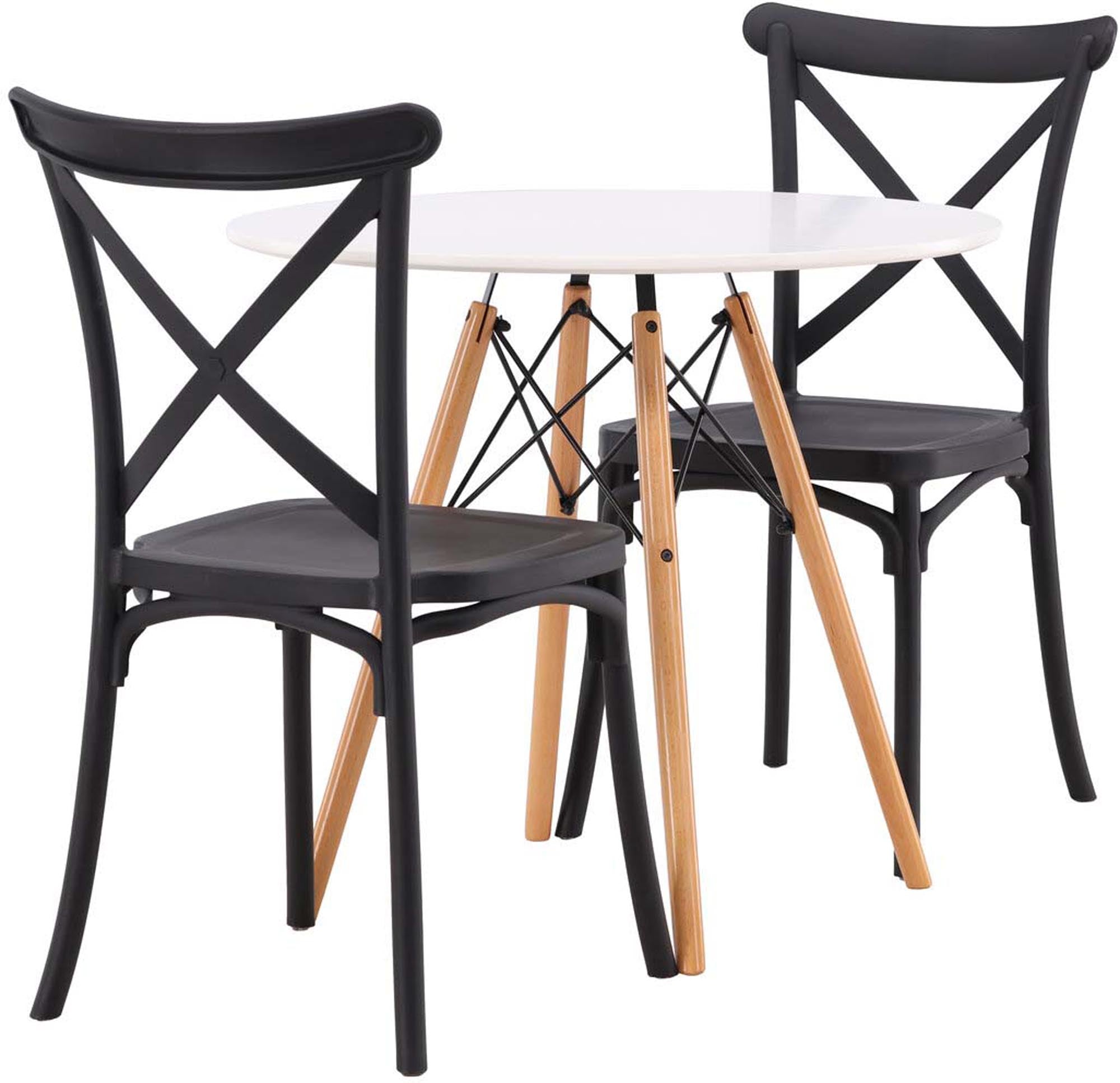 Elegantes Danburi Esszimmerset mit Crosett Stühlen, perfekt für kleine Räume. Stilvolles Design trifft auf Funktionalität und Komfort.