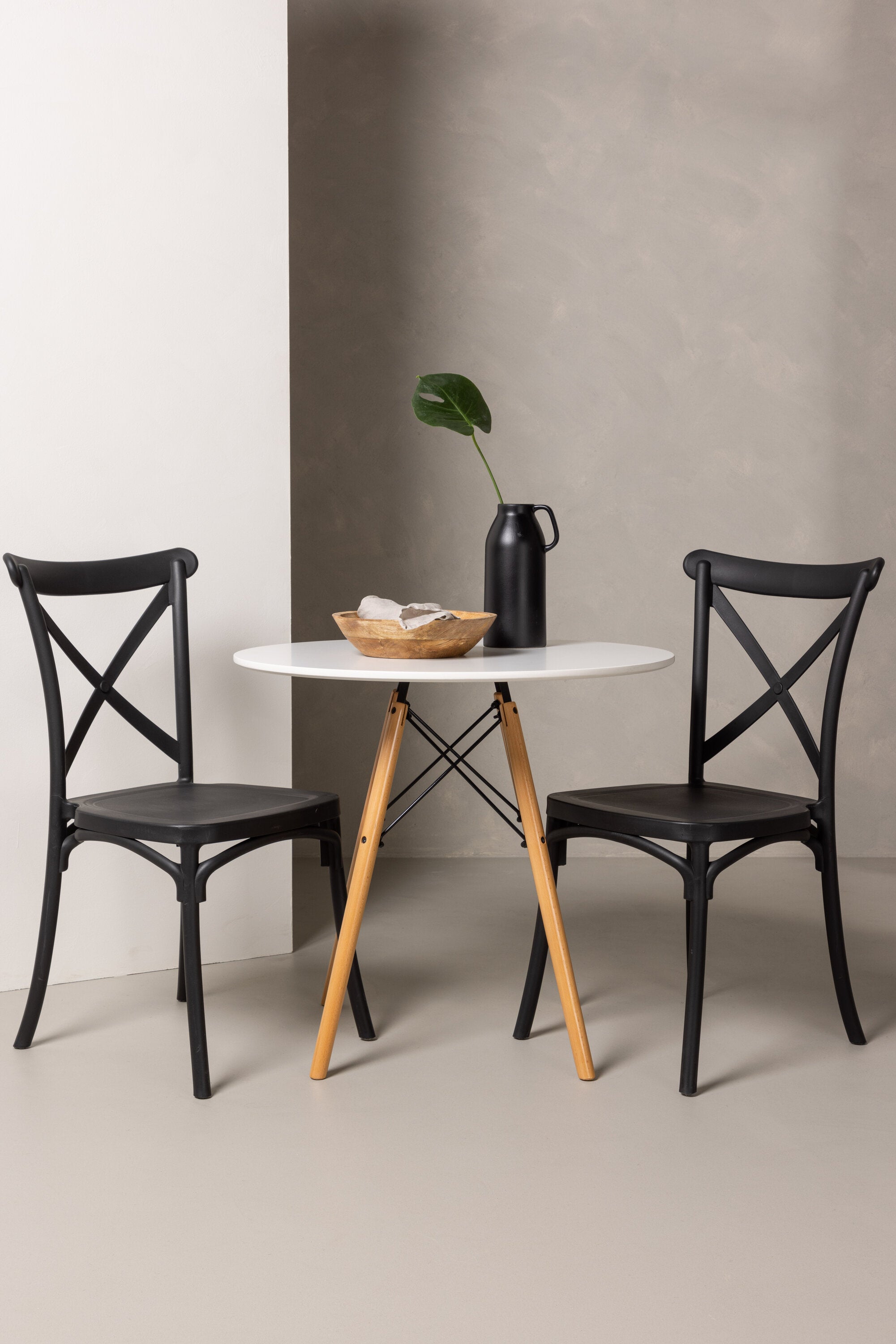 Danburi Esszimmerset + Crosett ⌀60cm/2St. in Schwarz präsentiert im Onlineshop von KAQTU Design AG. Esszimmerset ist von Venture Home