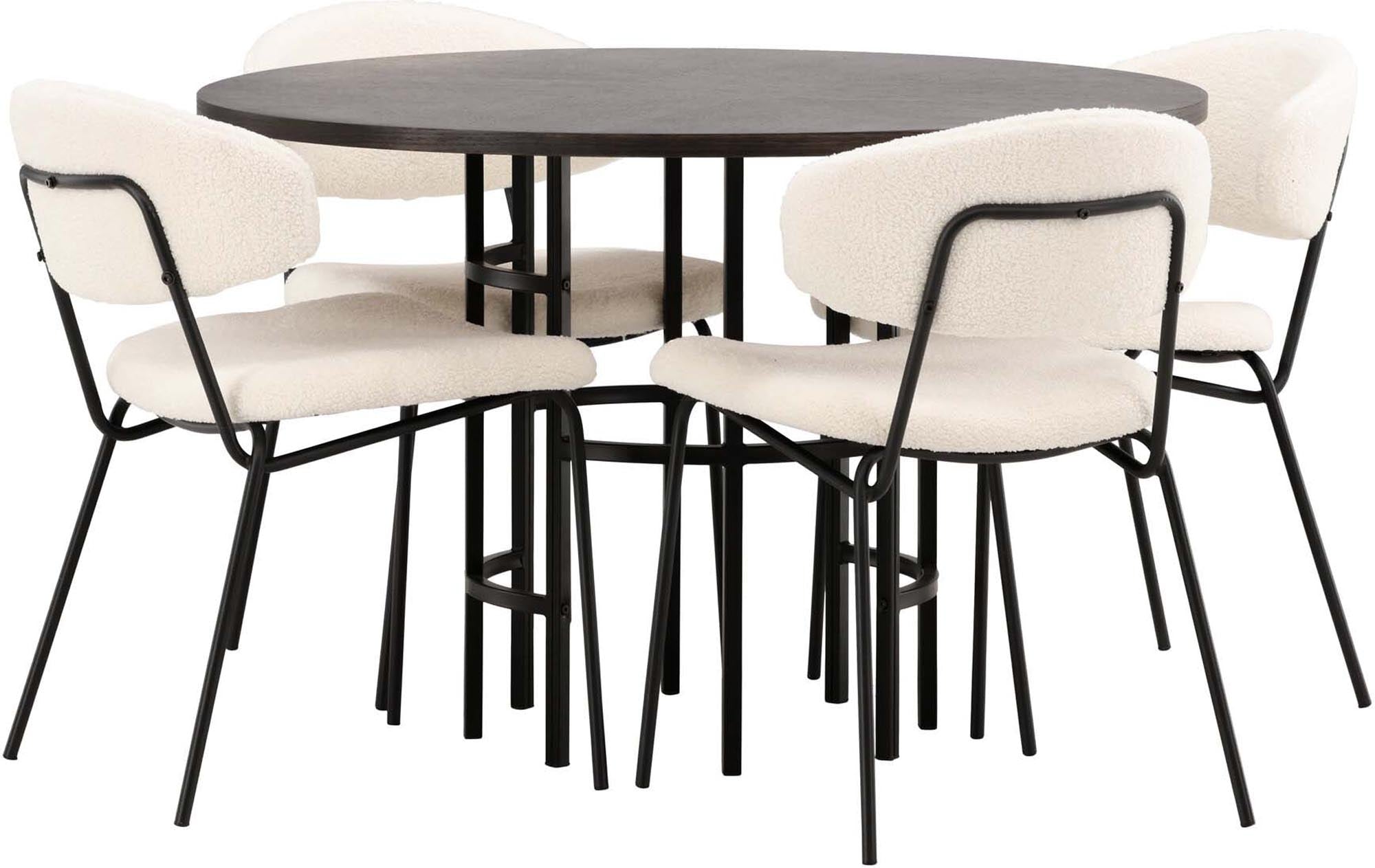 Modernes Esszimmerset für gesellige Runden im skandinavischen Stil.