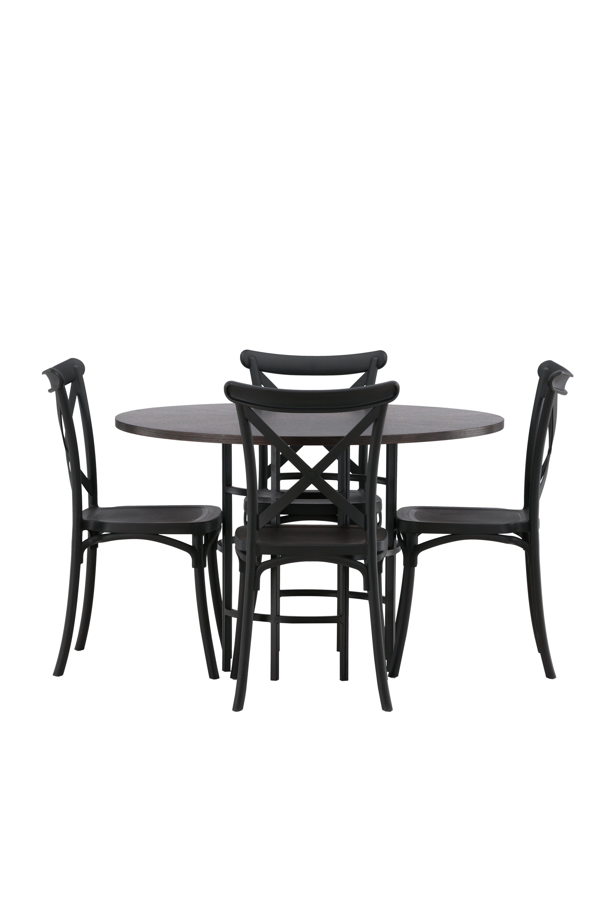 Esszimmerset Copenhagen + Crosett ⌀115cm/4St. in Mocca / Schwarz präsentiert im Onlineshop von KAQTU Design AG. Esszimmerset ist von Venture Home