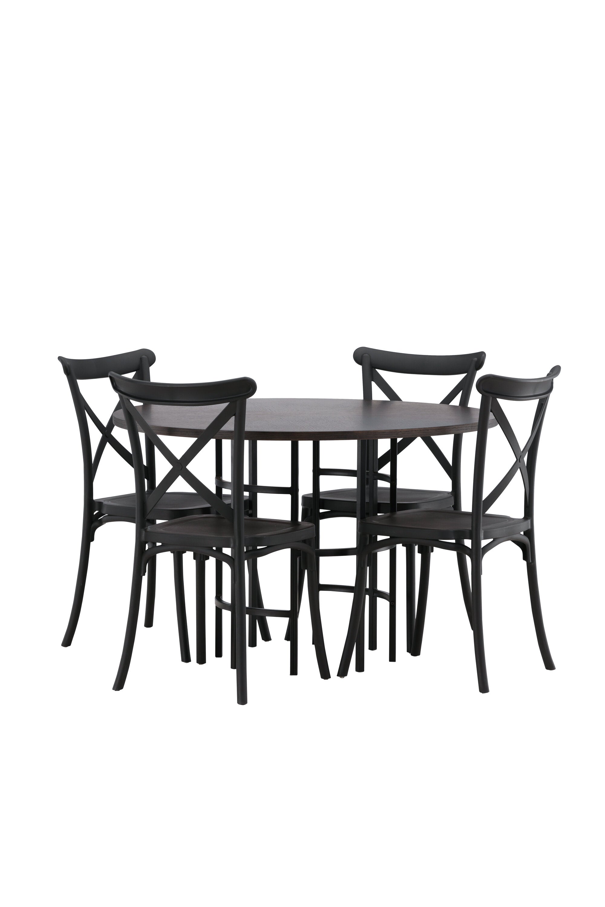 Esszimmerset Copenhagen + Crosett ⌀115cm/4St. in Mocca / Schwarz präsentiert im Onlineshop von KAQTU Design AG. Esszimmerset ist von Venture Home