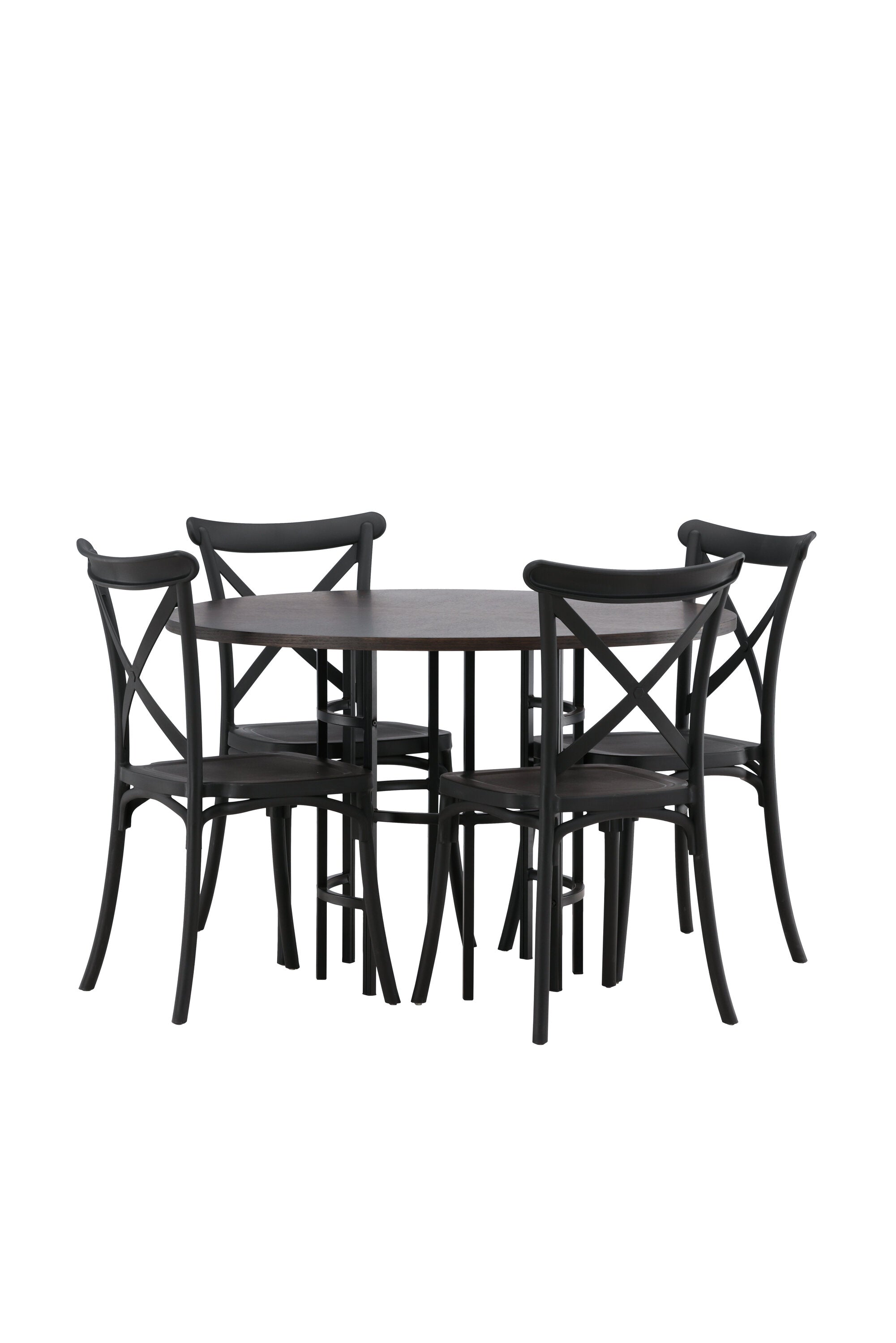 Esszimmerset Copenhagen + Crosett ⌀115cm/4St. in Mocca / Schwarz präsentiert im Onlineshop von KAQTU Design AG. Esszimmerset ist von Venture Home