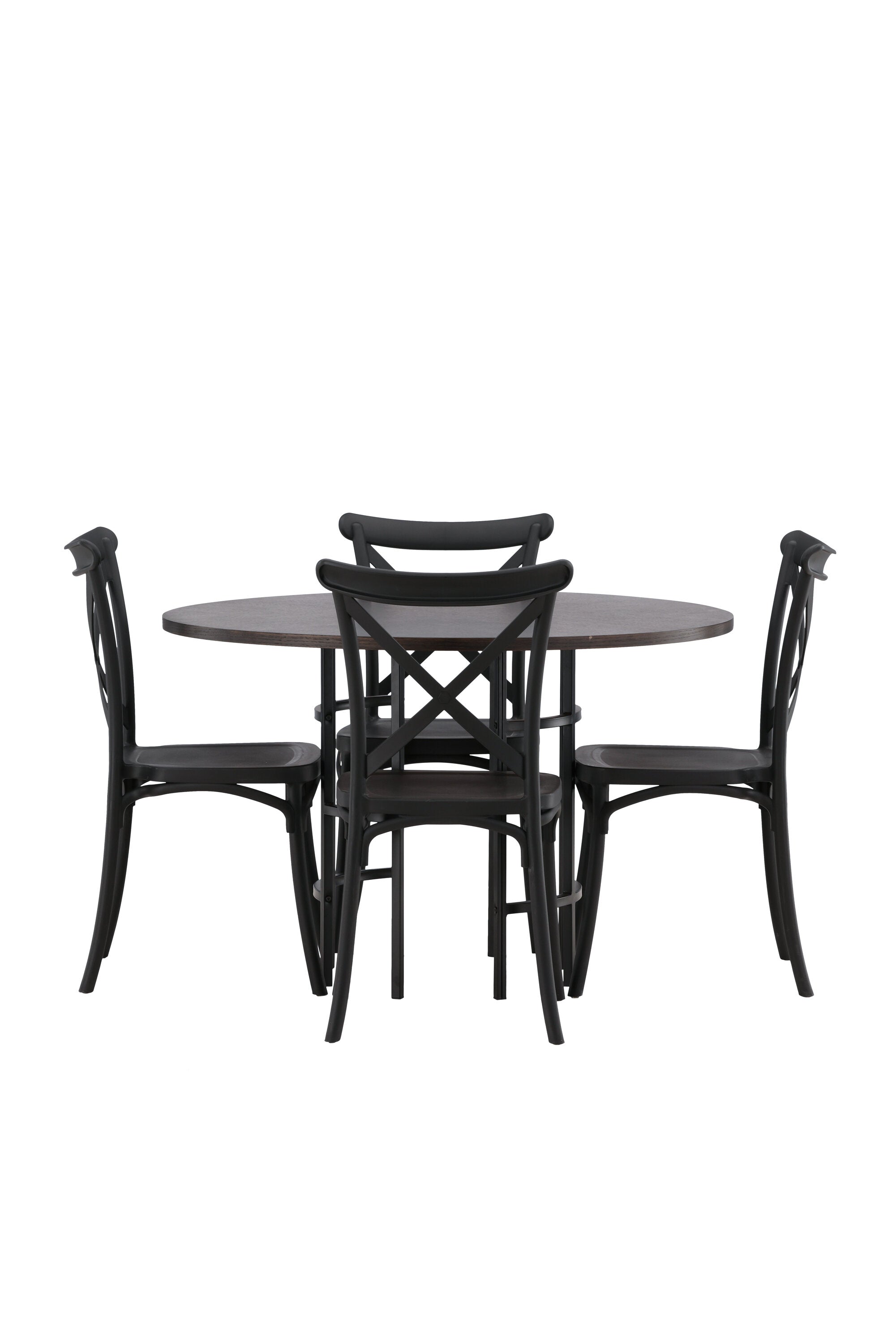 Esszimmerset Copenhagen + Crosett ⌀115cm/4St. in Mocca / Schwarz präsentiert im Onlineshop von KAQTU Design AG. Esszimmerset ist von Venture Home