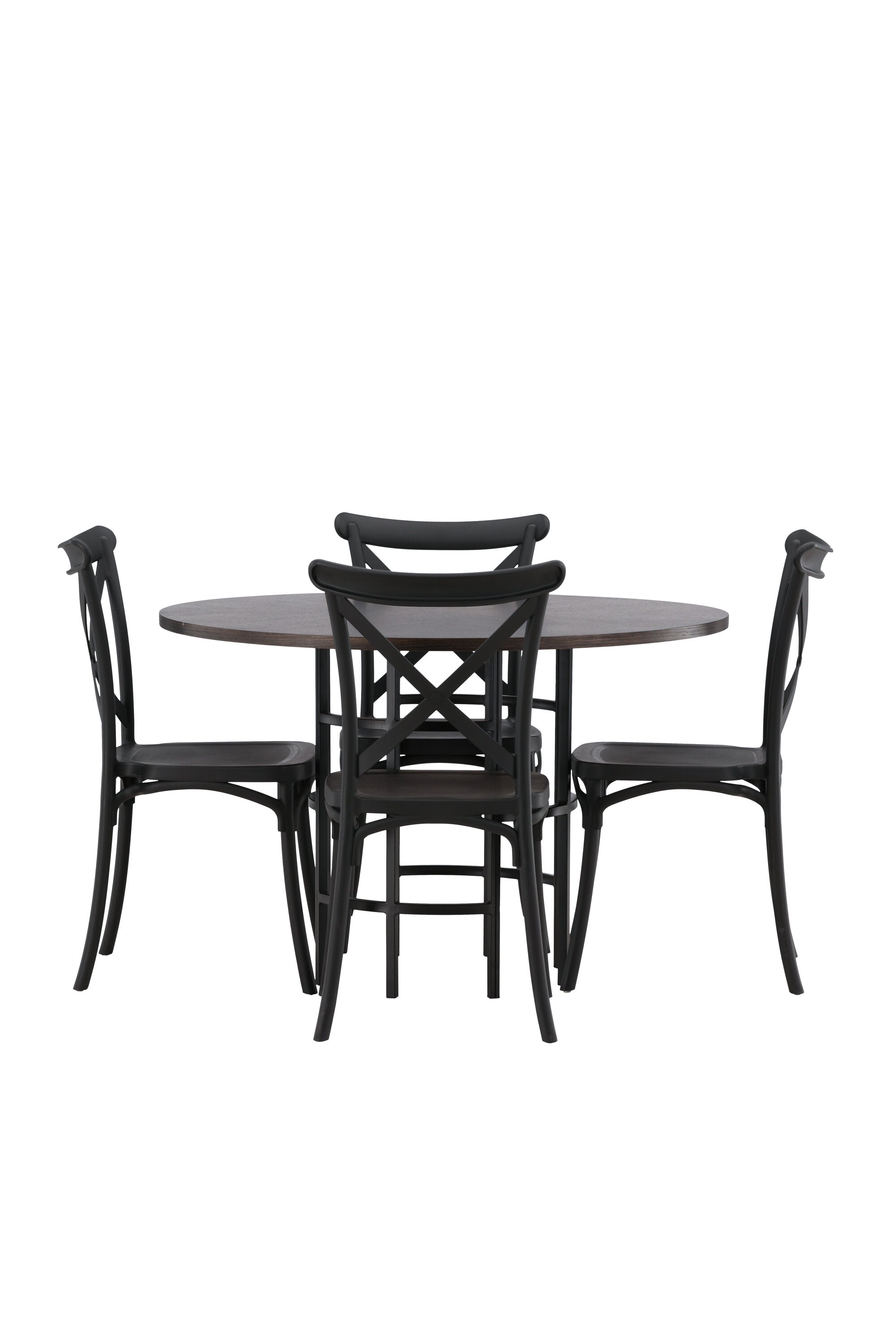 Esszimmerset Copenhagen + Crosett ⌀115cm/4St. in Mocca / Schwarz präsentiert im Onlineshop von KAQTU Design AG. Esszimmerset ist von Venture Home