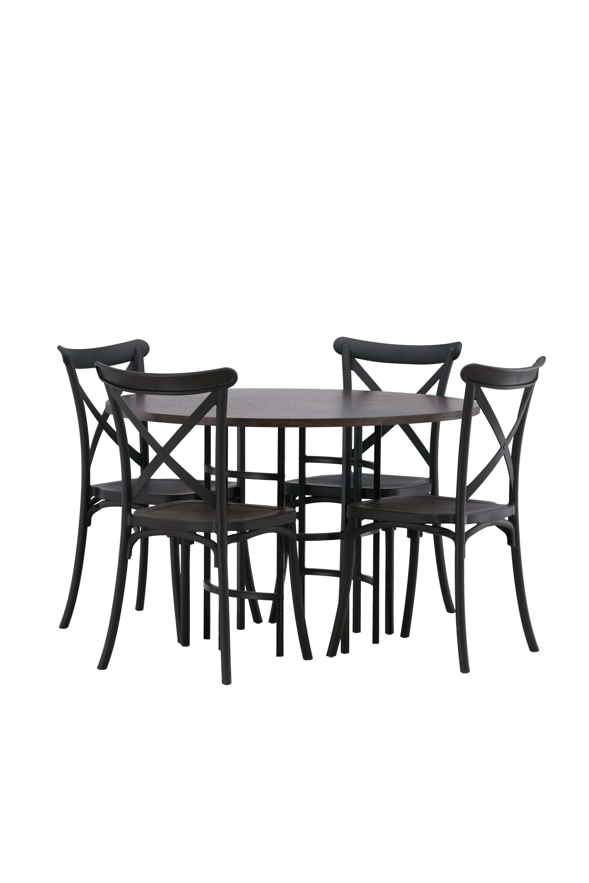 Esszimmerset Copenhagen + Crosett ⌀115cm/4St. in Mocca / Schwarz präsentiert im Onlineshop von KAQTU Design AG. Esszimmerset ist von Venture Home