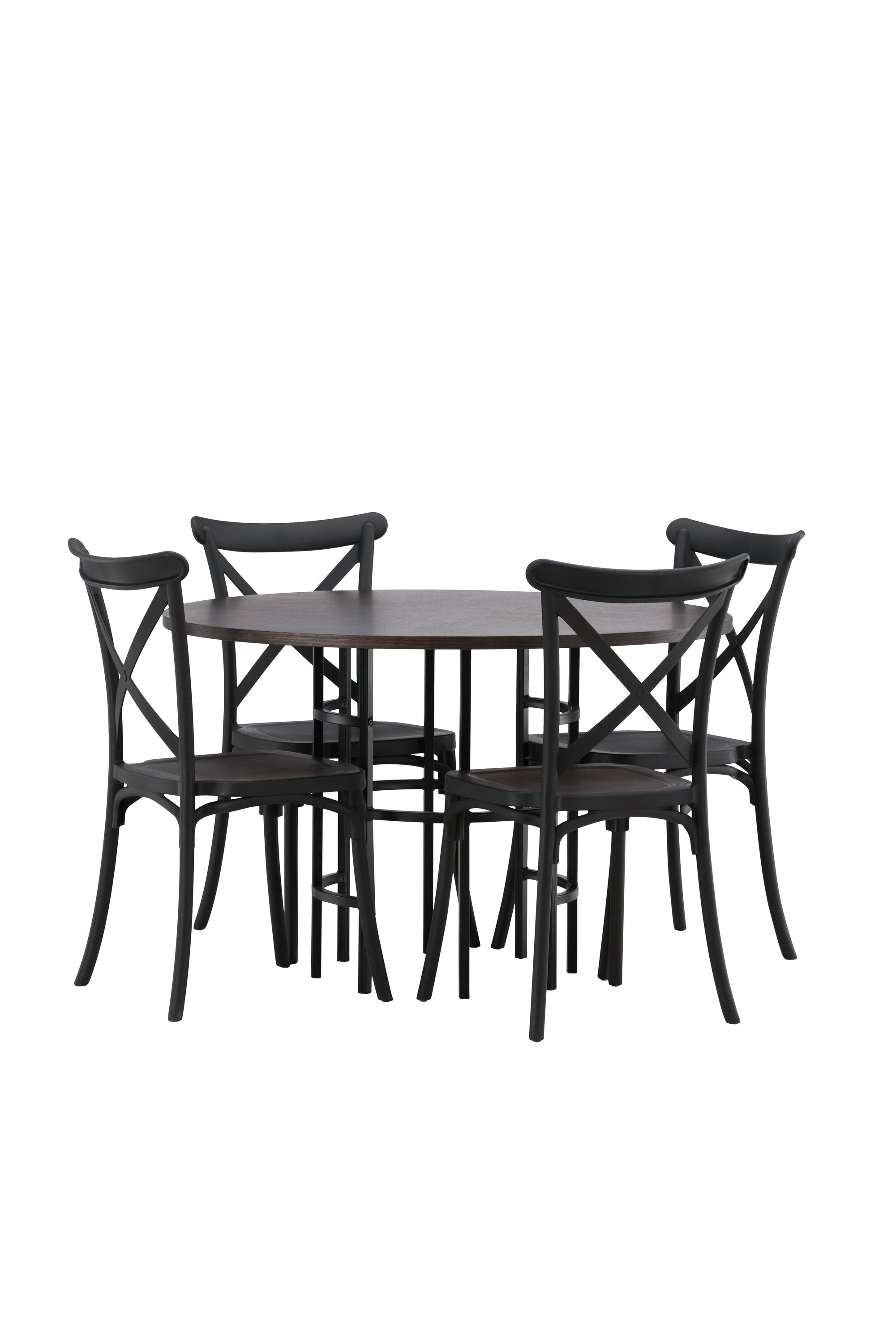 Esszimmerset Copenhagen + Crosett ⌀115cm/4St. in Mocca / Schwarz präsentiert im Onlineshop von KAQTU Design AG. Esszimmerset ist von Venture Home