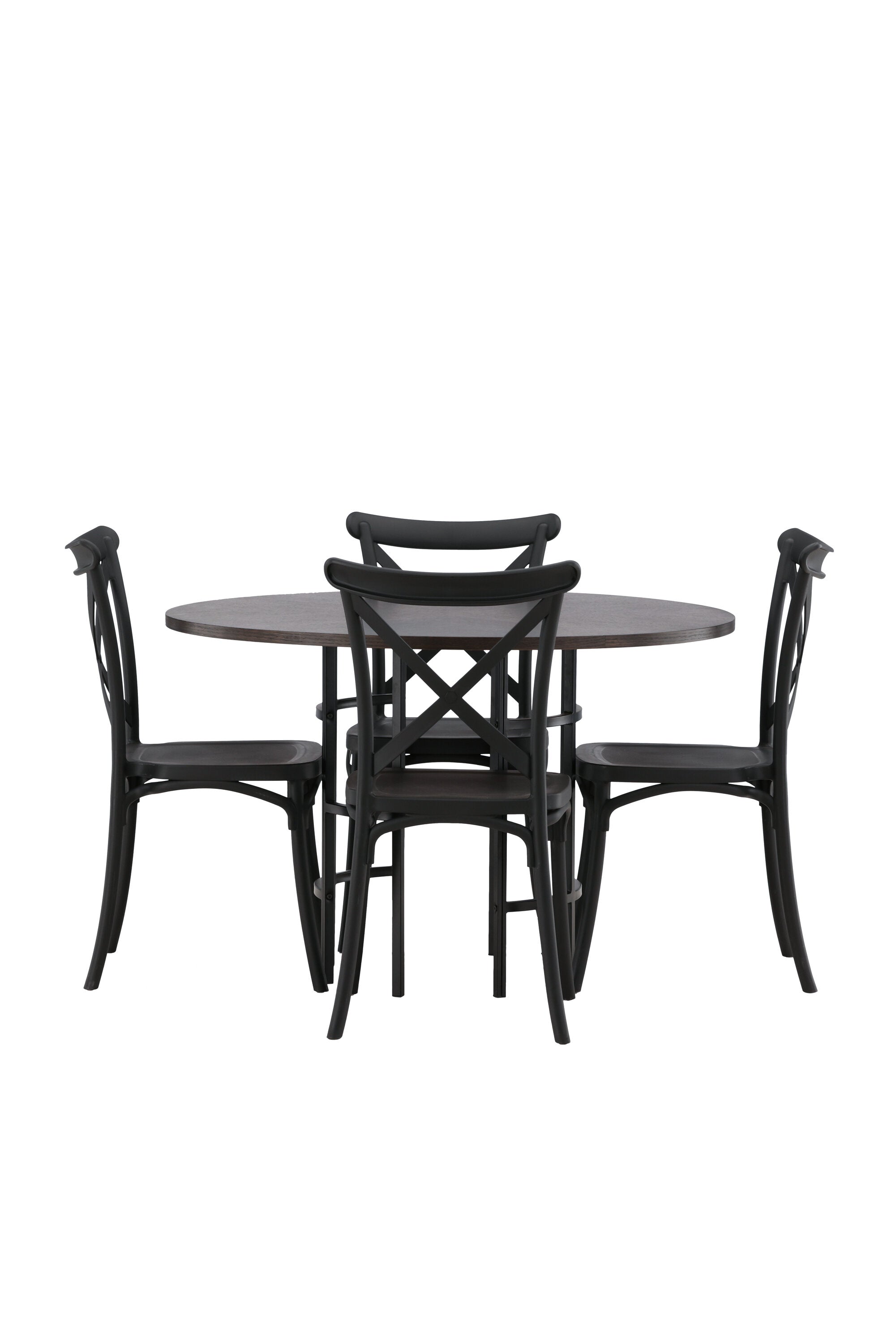 Esszimmerset Copenhagen + Crosett ⌀115cm/4St. in Mocca / Schwarz präsentiert im Onlineshop von KAQTU Design AG. Esszimmerset ist von Venture Home