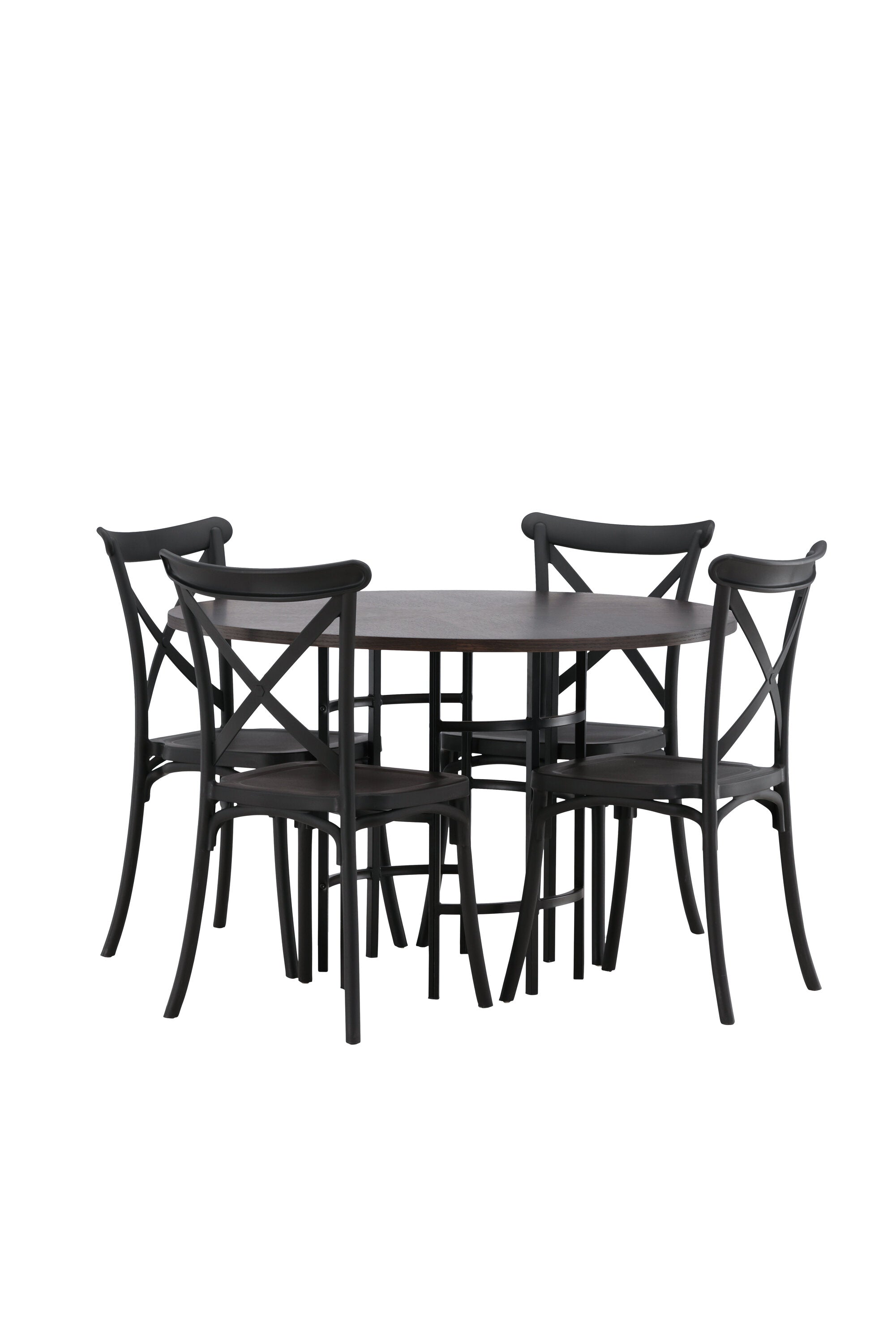Esszimmerset Copenhagen + Crosett ⌀115cm/4St. in Mocca / Schwarz präsentiert im Onlineshop von KAQTU Design AG. Esszimmerset ist von Venture Home