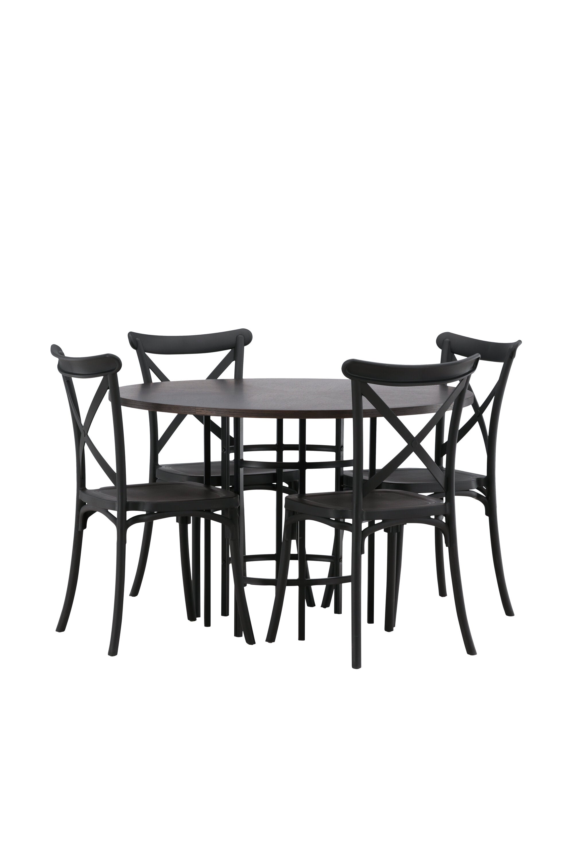 Esszimmerset Copenhagen + Crosett ⌀115cm/4St. in Mocca / Schwarz präsentiert im Onlineshop von KAQTU Design AG. Esszimmerset ist von Venture Home