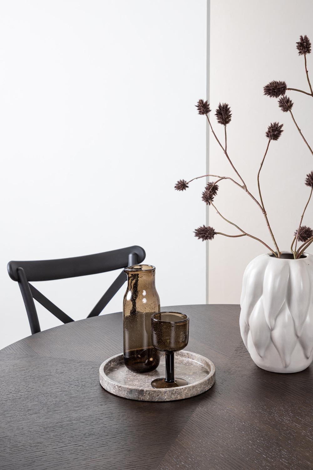Esszimmerset Copenhagen + Crosett ⌀115cm/4St. in Mocca / Schwarz präsentiert im Onlineshop von KAQTU Design AG. Esszimmerset ist von Venture Home