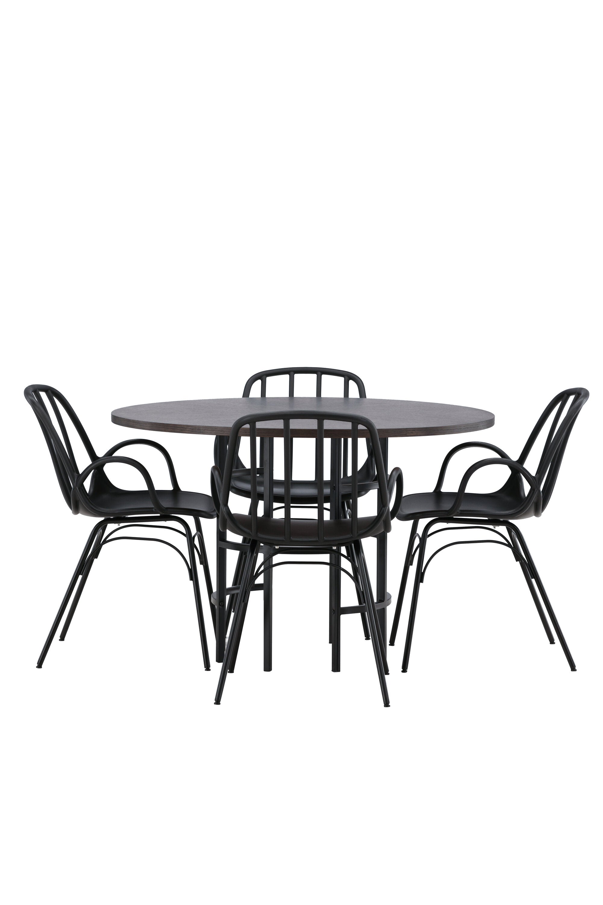 Copenhagen Esszimmerset + Dyrön ⌀115cm/4St. in Schwarz präsentiert im Onlineshop von KAQTU Design AG. Esszimmerset ist von Venture Home