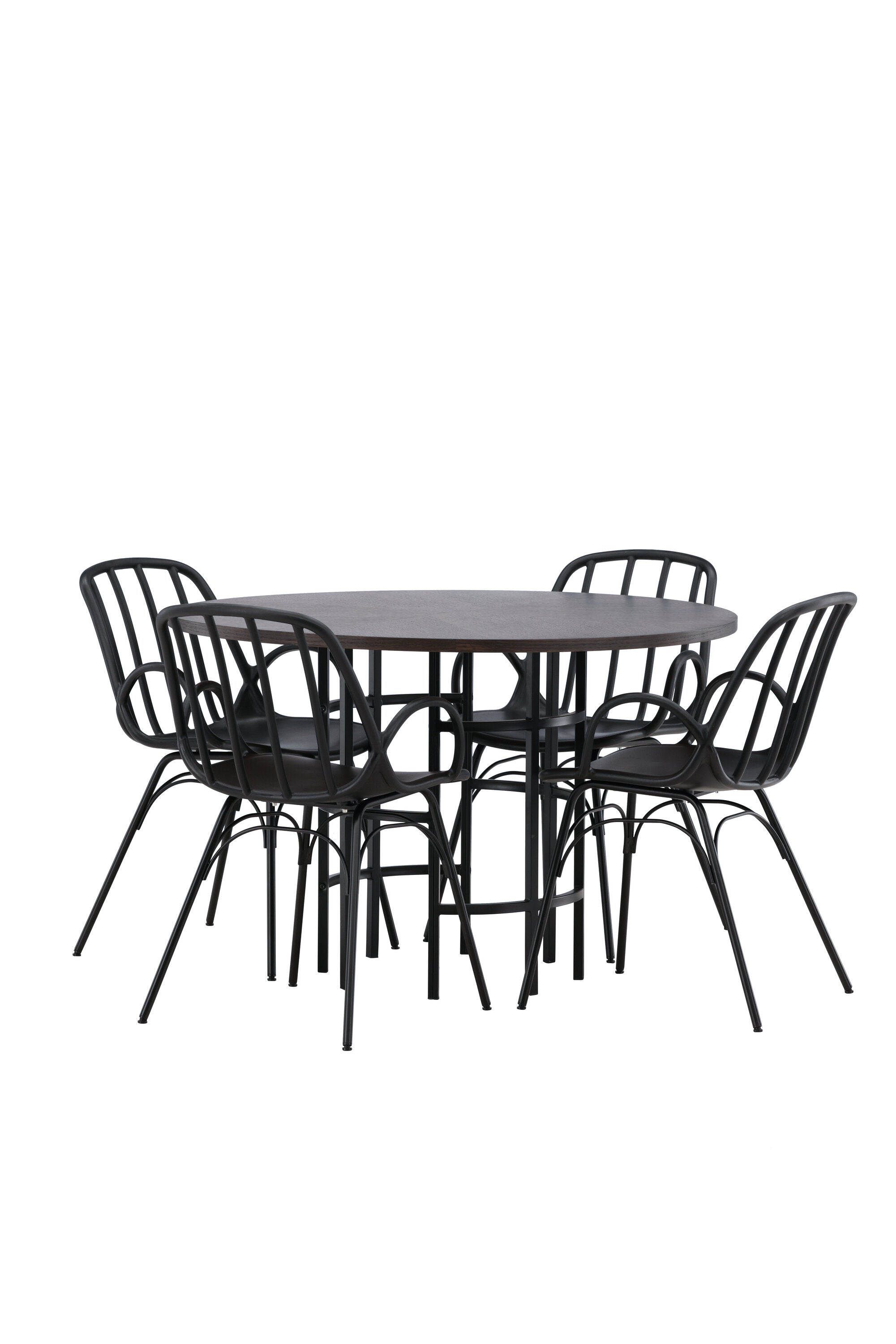 Copenhagen Esszimmerset + Dyrön ⌀115cm/4St. in Schwarz präsentiert im Onlineshop von KAQTU Design AG. Esszimmerset ist von Venture Home