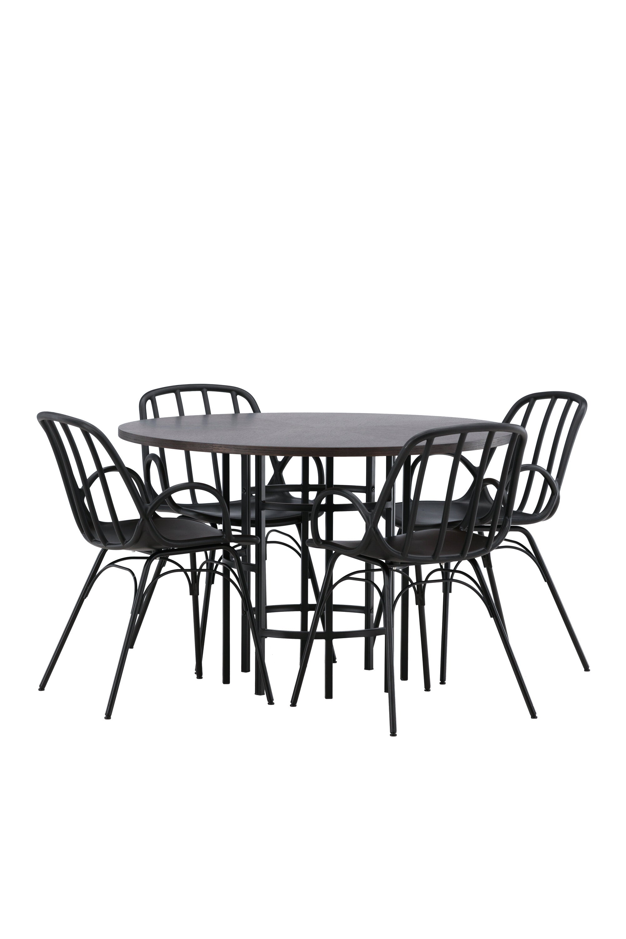 Copenhagen Esszimmerset + Dyrön ⌀115cm/4St. in Schwarz präsentiert im Onlineshop von KAQTU Design AG. Esszimmerset ist von Venture Home