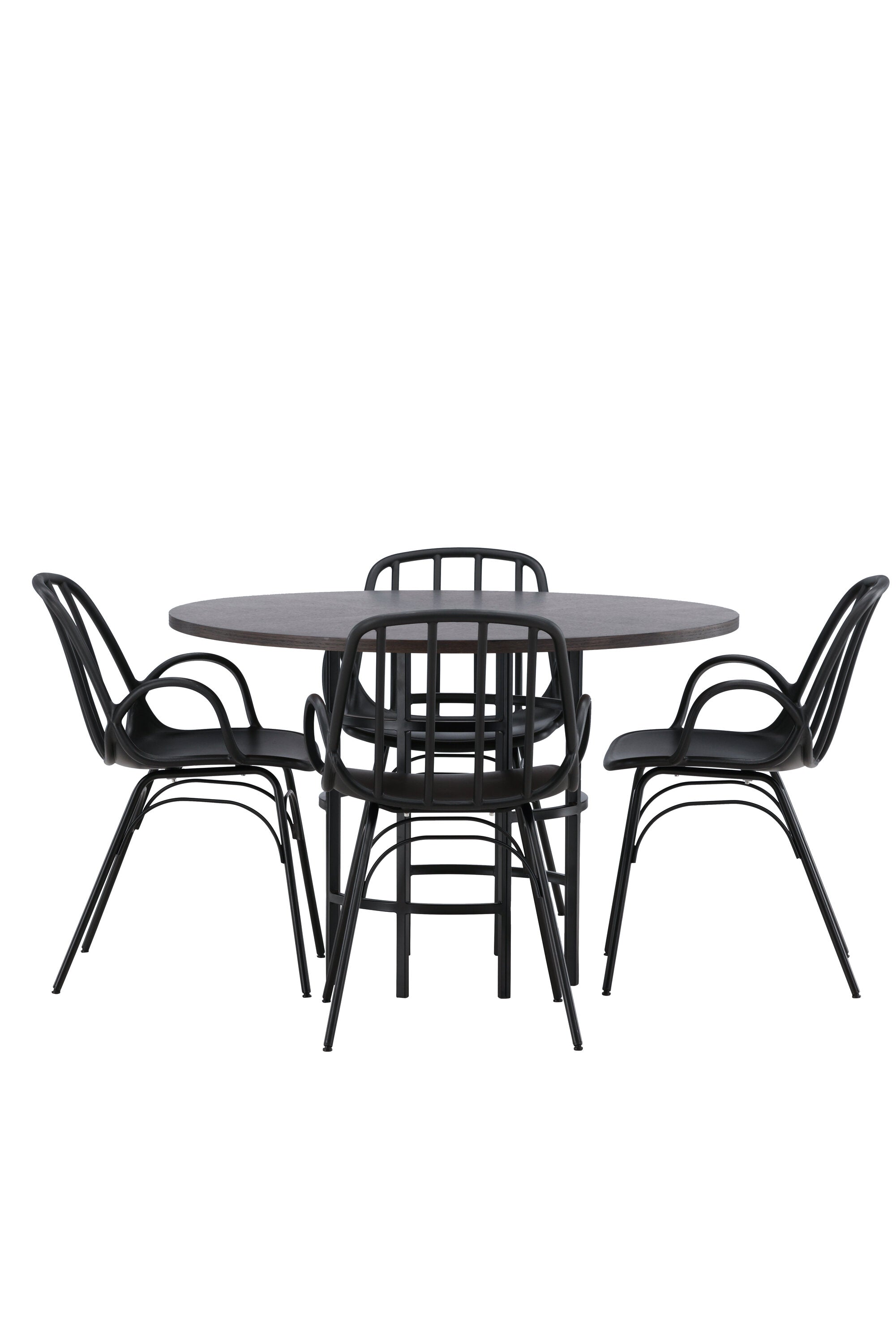 Copenhagen Esszimmerset + Dyrön ⌀115cm/4St. in Schwarz präsentiert im Onlineshop von KAQTU Design AG. Esszimmerset ist von Venture Home