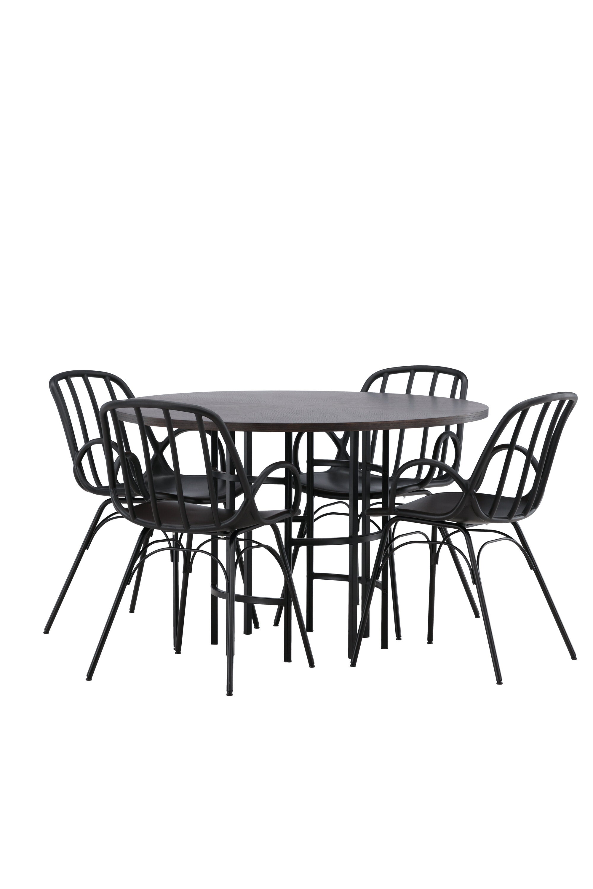Copenhagen Esszimmerset + Dyrön ⌀115cm/4St. in Schwarz präsentiert im Onlineshop von KAQTU Design AG. Esszimmerset ist von Venture Home