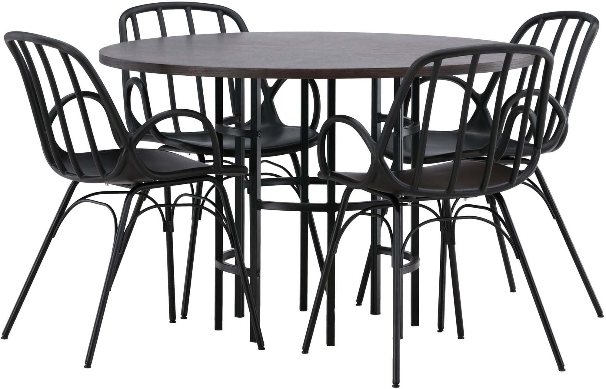 Stilvolles Esszimmerset: Copenhagen Tisch mit 4 Dyrön Stühlen.