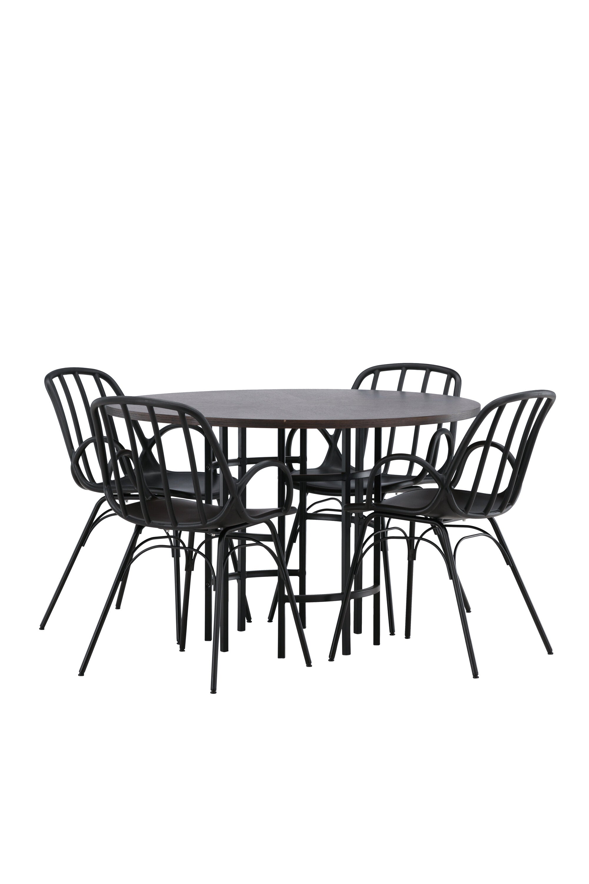 Copenhagen Esszimmerset + Dyrön ⌀115cm/4St. in Schwarz präsentiert im Onlineshop von KAQTU Design AG. Esszimmerset ist von Venture Home