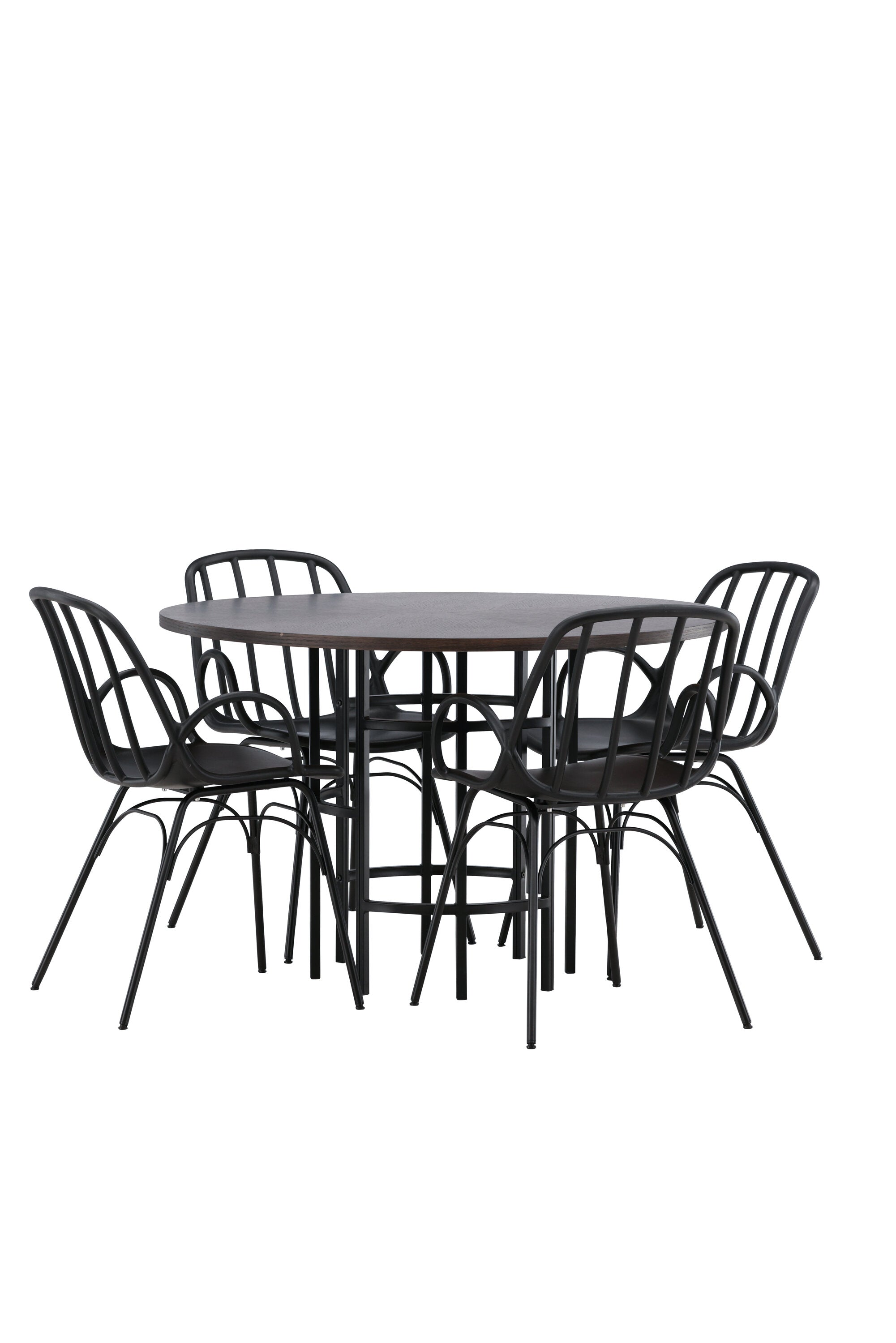 Copenhagen Esszimmerset + Dyrön ⌀115cm/4St. in Schwarz präsentiert im Onlineshop von KAQTU Design AG. Esszimmerset ist von Venture Home