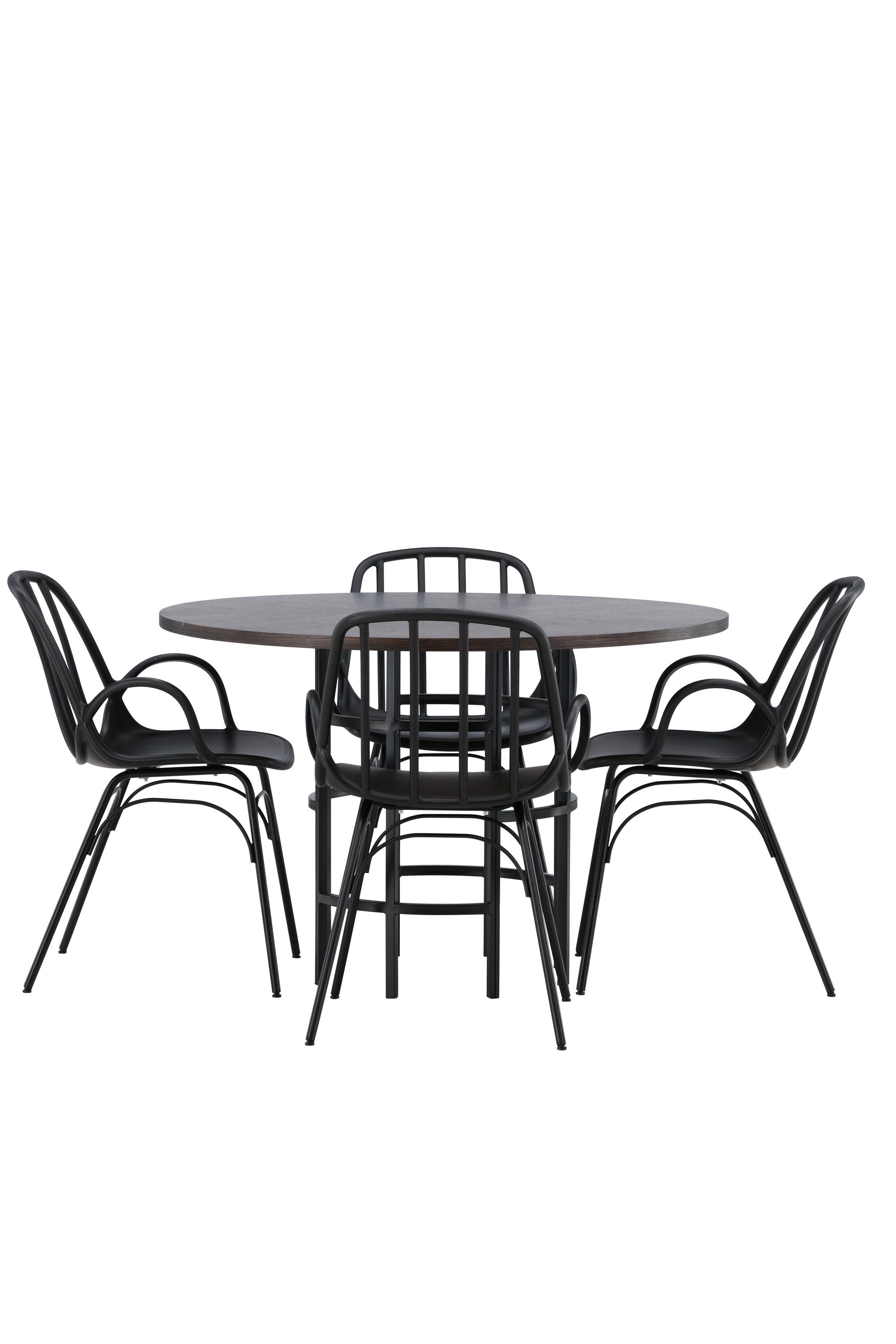 Copenhagen Esszimmerset + Dyrön ⌀115cm/4St. in Schwarz präsentiert im Onlineshop von KAQTU Design AG. Esszimmerset ist von Venture Home