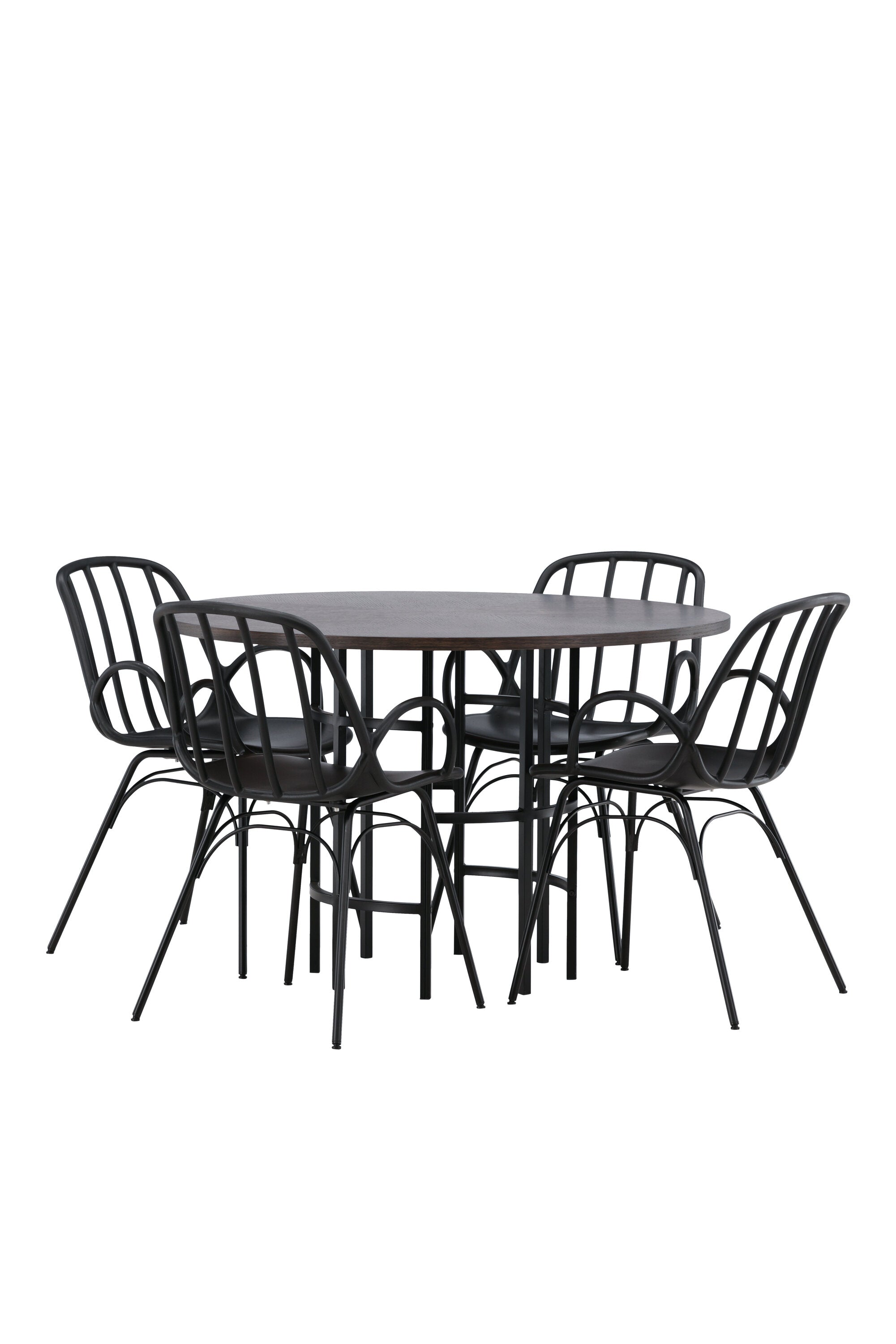 Copenhagen Esszimmerset + Dyrön ⌀115cm/4St. in Schwarz präsentiert im Onlineshop von KAQTU Design AG. Esszimmerset ist von Venture Home