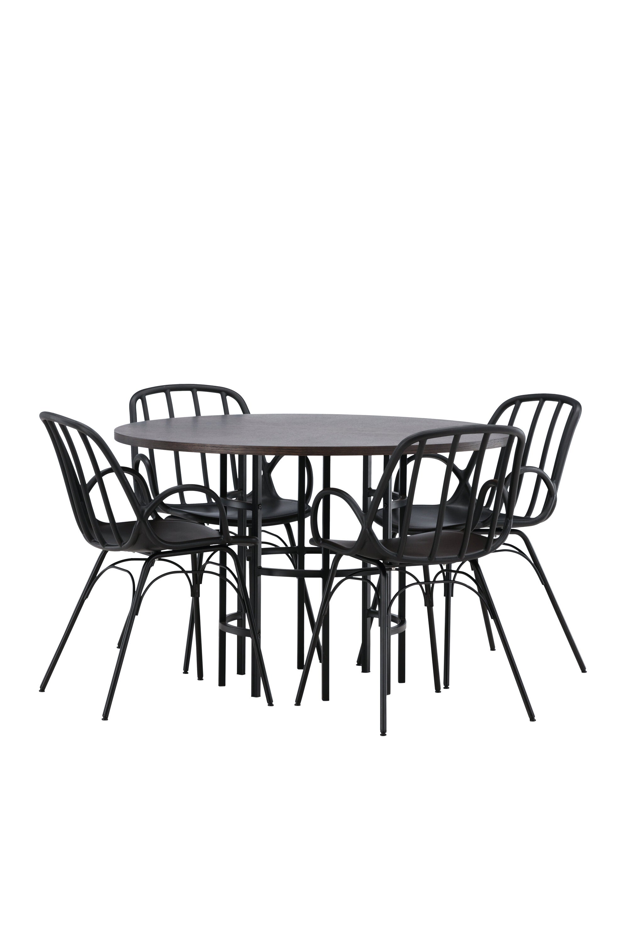Copenhagen Esszimmerset + Dyrön ⌀115cm/4St. in Schwarz präsentiert im Onlineshop von KAQTU Design AG. Esszimmerset ist von Venture Home