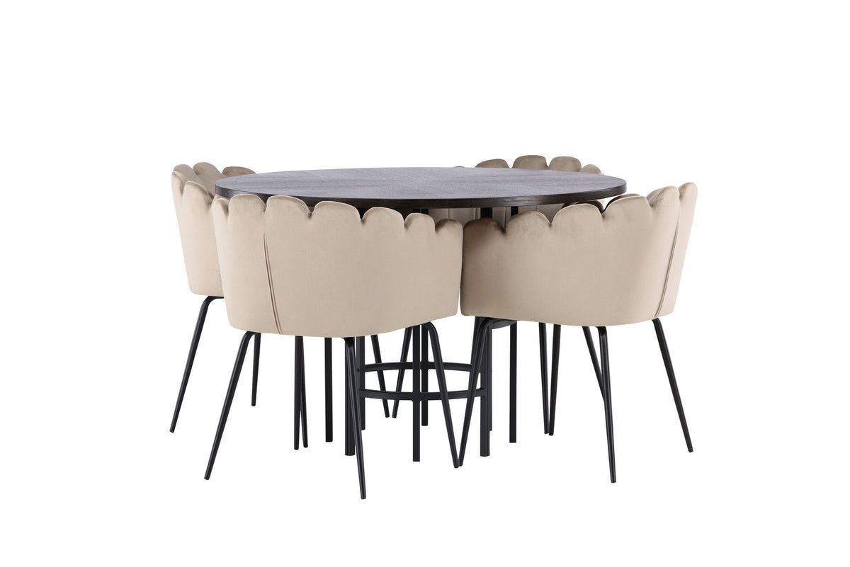 Esszimmerset Copenhagen + Limhamn ⌀115cm/4St. in Mocca / Beige präsentiert im Onlineshop von KAQTU Design AG. Esszimmerset ist von Venture Home