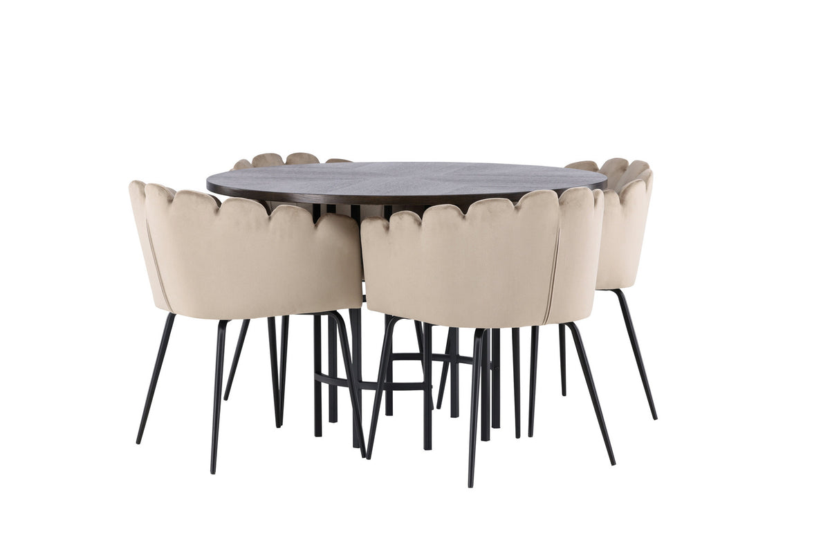 Esszimmerset Copenhagen + Limhamn ⌀115cm/4St. in Mocca / Beige präsentiert im Onlineshop von KAQTU Design AG. Esszimmerset ist von Venture Home